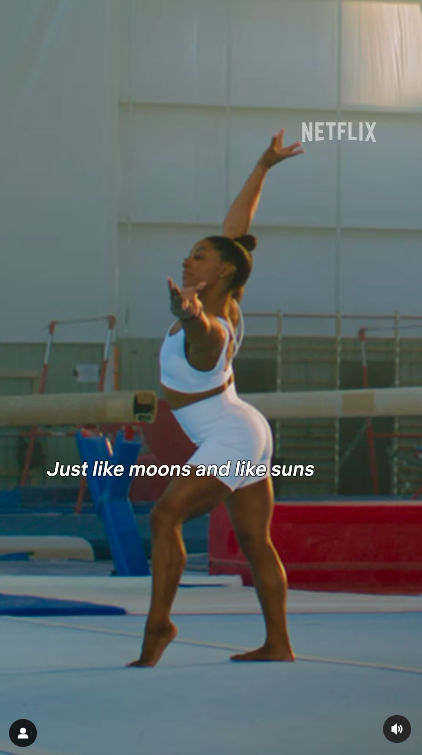 Simone Biles from clips of "Simone Biles: Rising," posted on July 16, 2024 | Source: Instagram/netflix