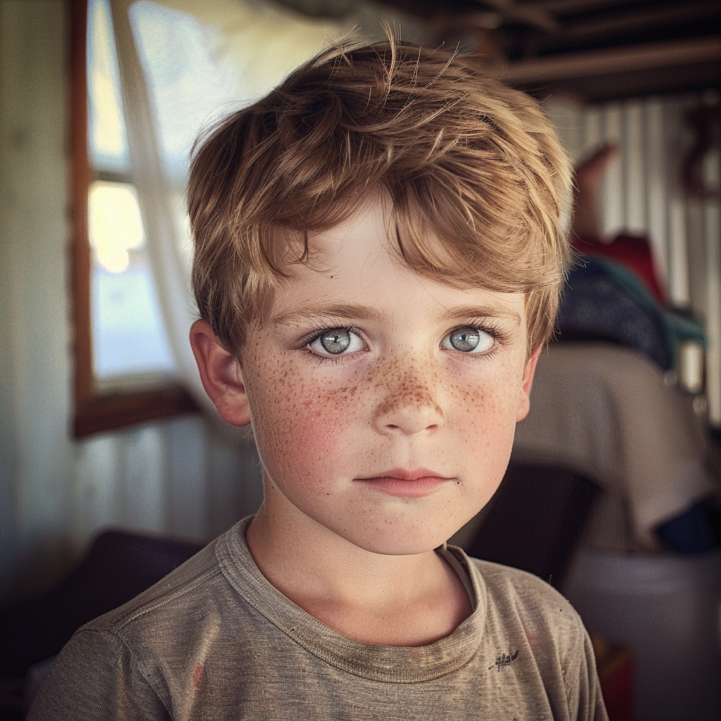 A close-up of a little boy | Source: Midjourney