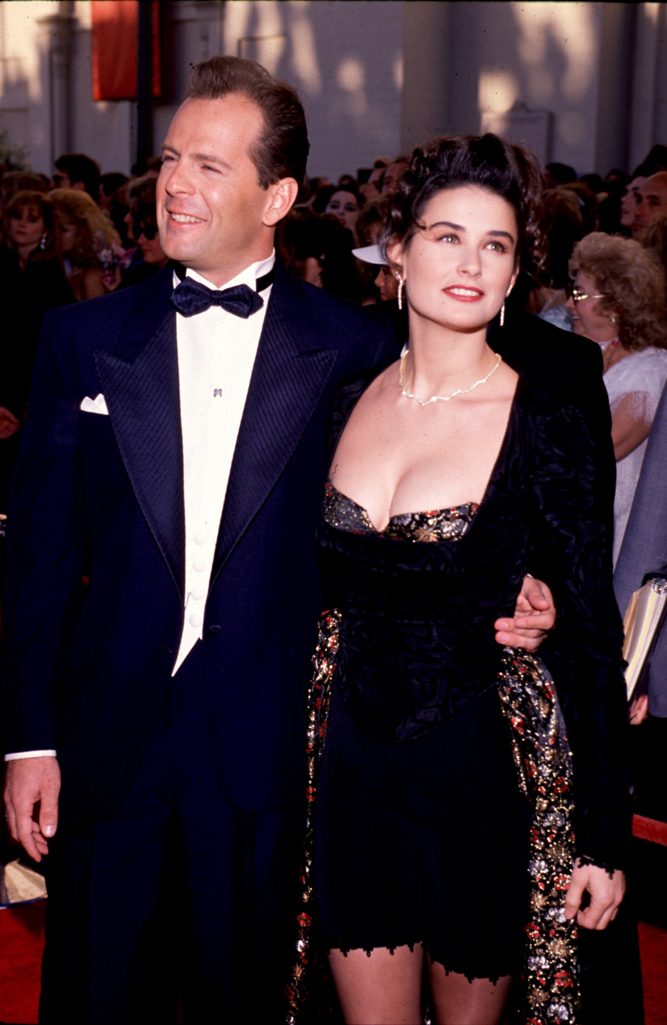 Actor Bruce Willis and his actress wife Demi Moore attend the Emmy Awards on September 15, 1988. | Source: Getty Images