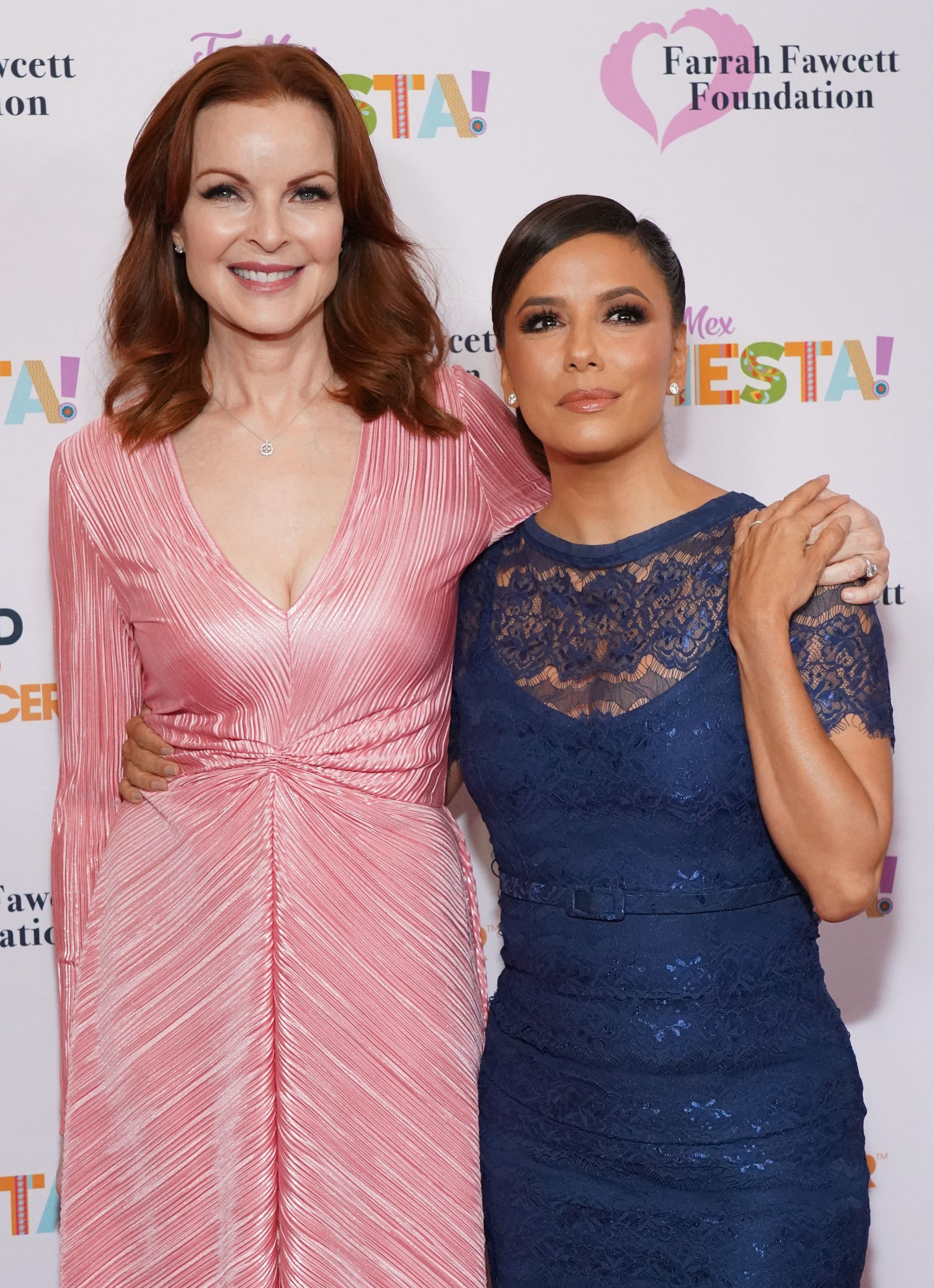 Marcia Cross and Eva Longoria attend the Farrah Fawcett Foundation's Tex-Mex Fiesta at Wallis Annenberg Center for the Performing Arts on September 06, 2019 in Beverly Hills, California. | Source: Getty Images