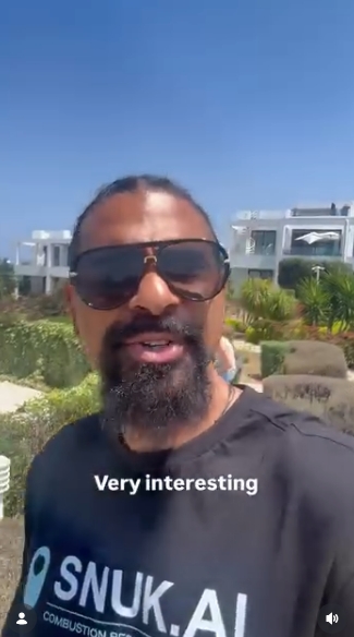 Haye reacted with a smirk as he described the podcast as "very interesting," signalling his scepticism towards Adam Thomas' claims. | Source: Instagram/davidhaye