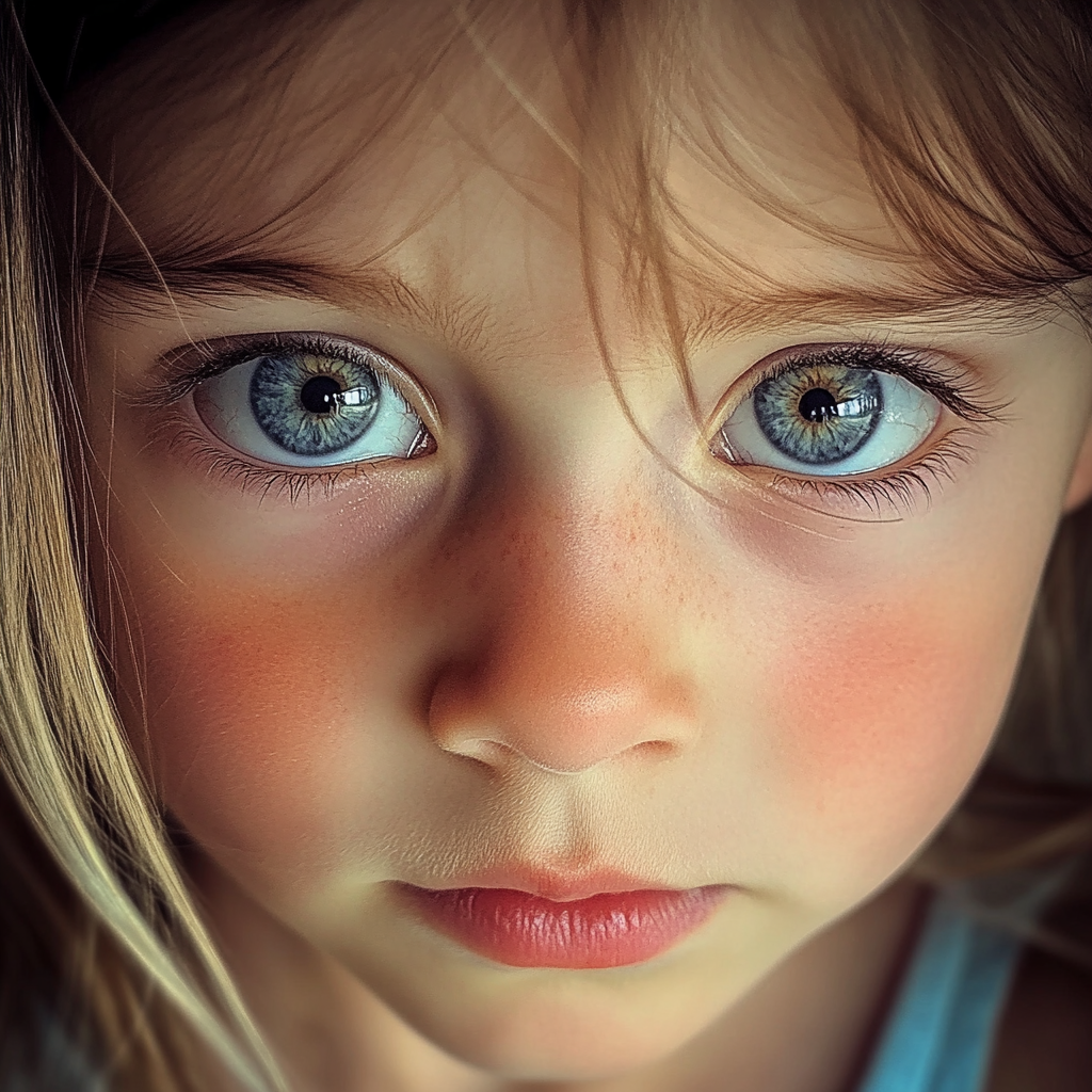 A close up of a little girl | Source: Midjourney