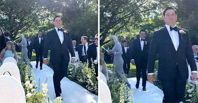 Groomsman walking down the aisle with father-in-law's girlfriend scurrying behind him. | Source: reddit.com/Jessica826