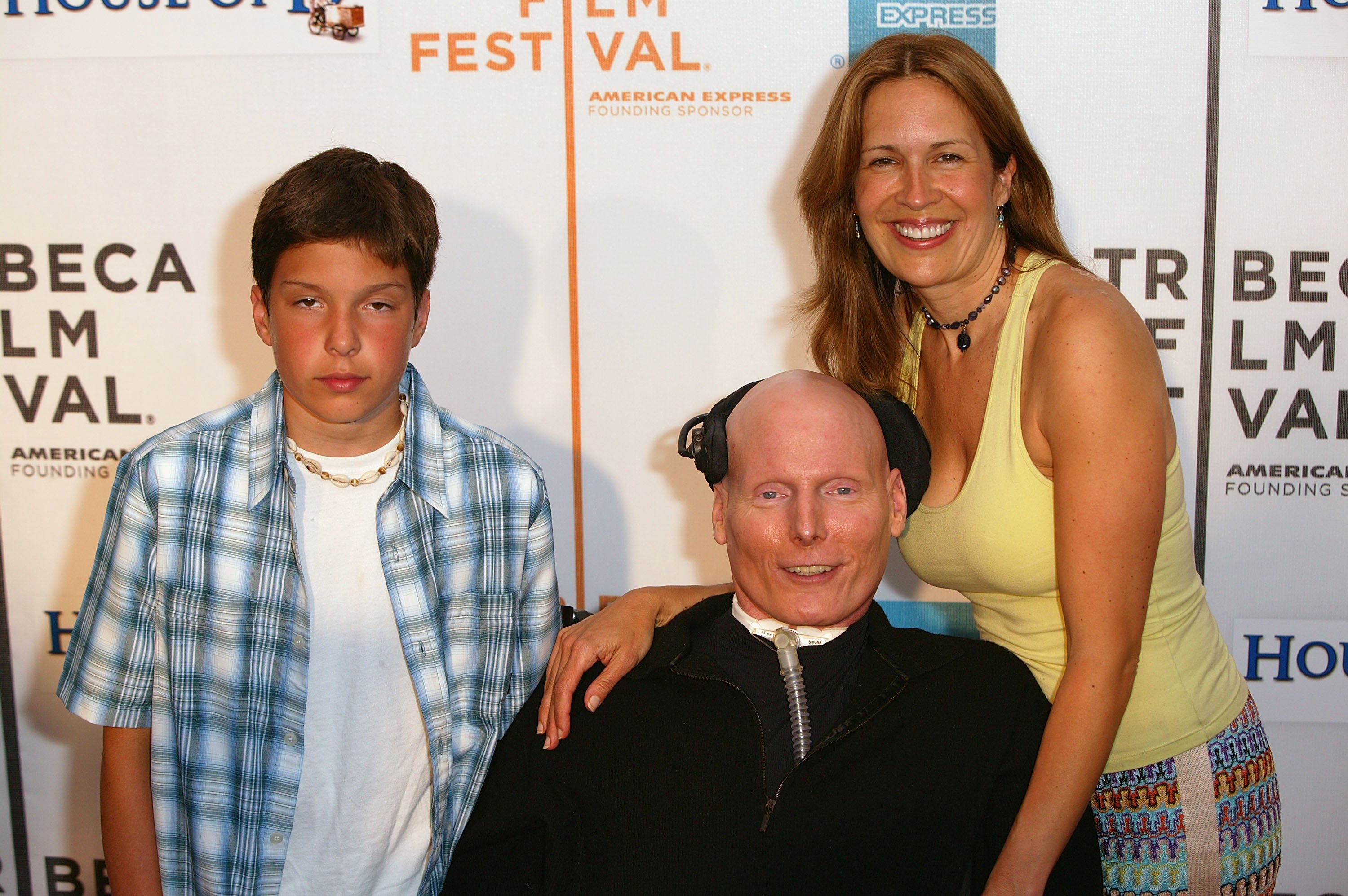 Christopher Reeve, his wife Dana and son Will arrive at the screening of "House of D" during the Tribeca Film Festival on May 7, 2004, in New York City | Source: Getty Images