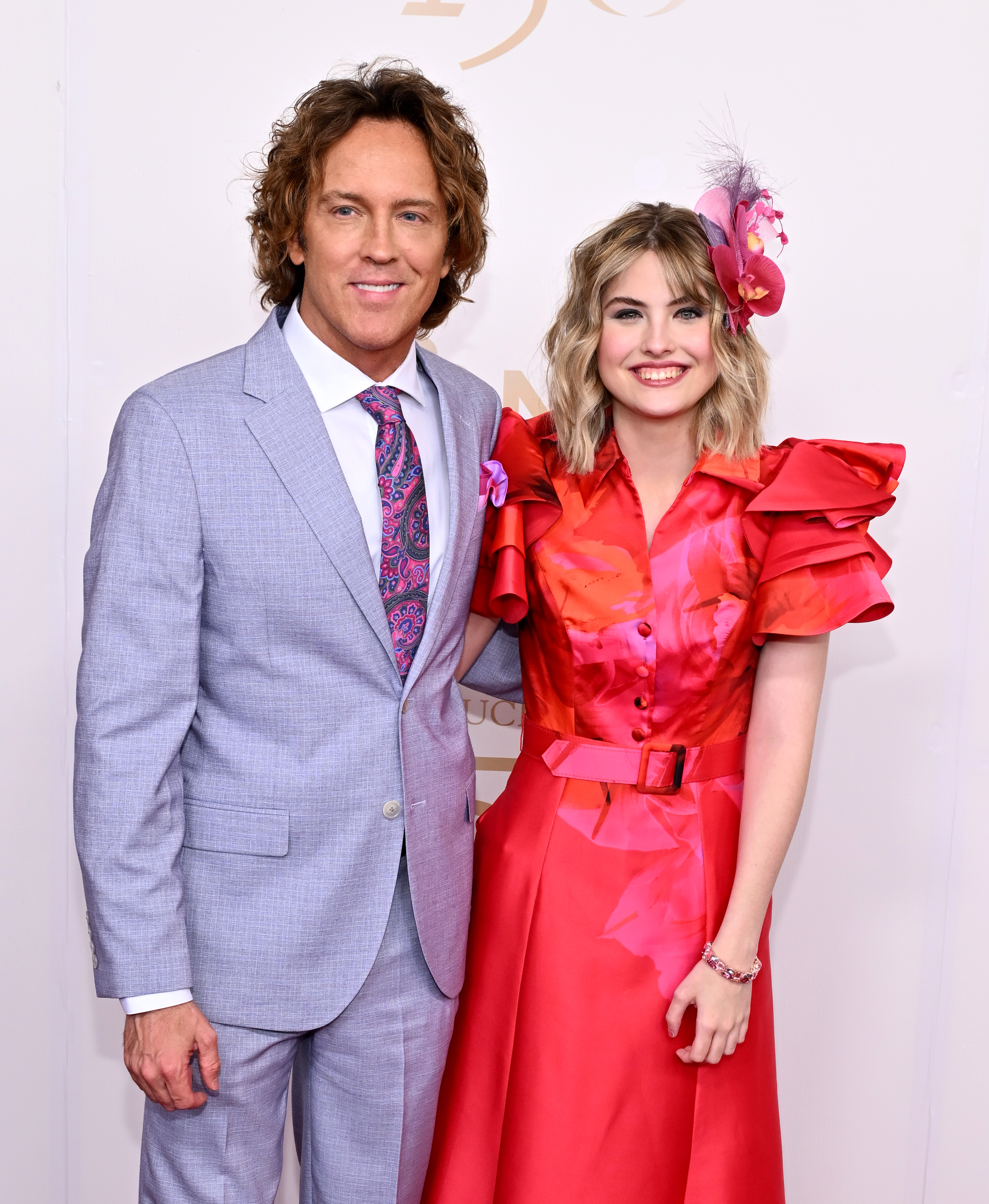 Larry Birkhead and Dannielynn Birkhead attend Kentucky Derby 150 at Churchill Downs on May 4, 2024, in Louisville, Kentucky