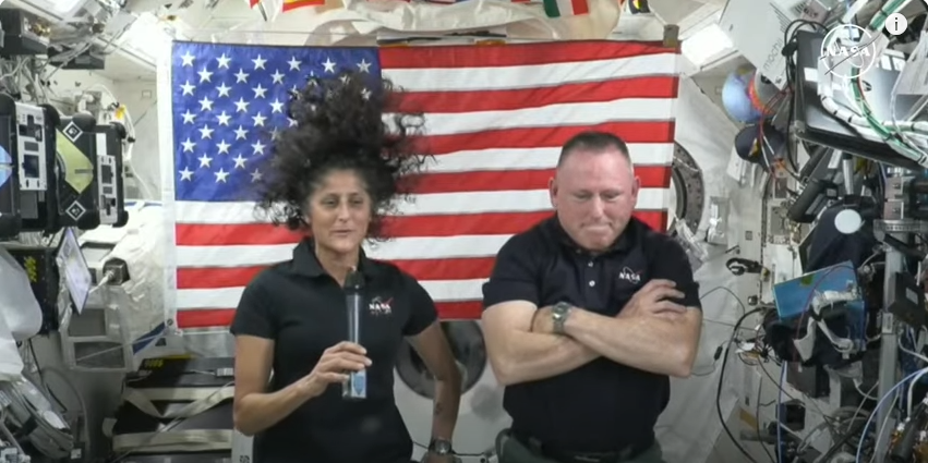 A screenshot of Barry Butch Wilmore and Sunita Suni Williams taken from a video posted on July 10, 2024 | Source: YouTube/@CBSNews