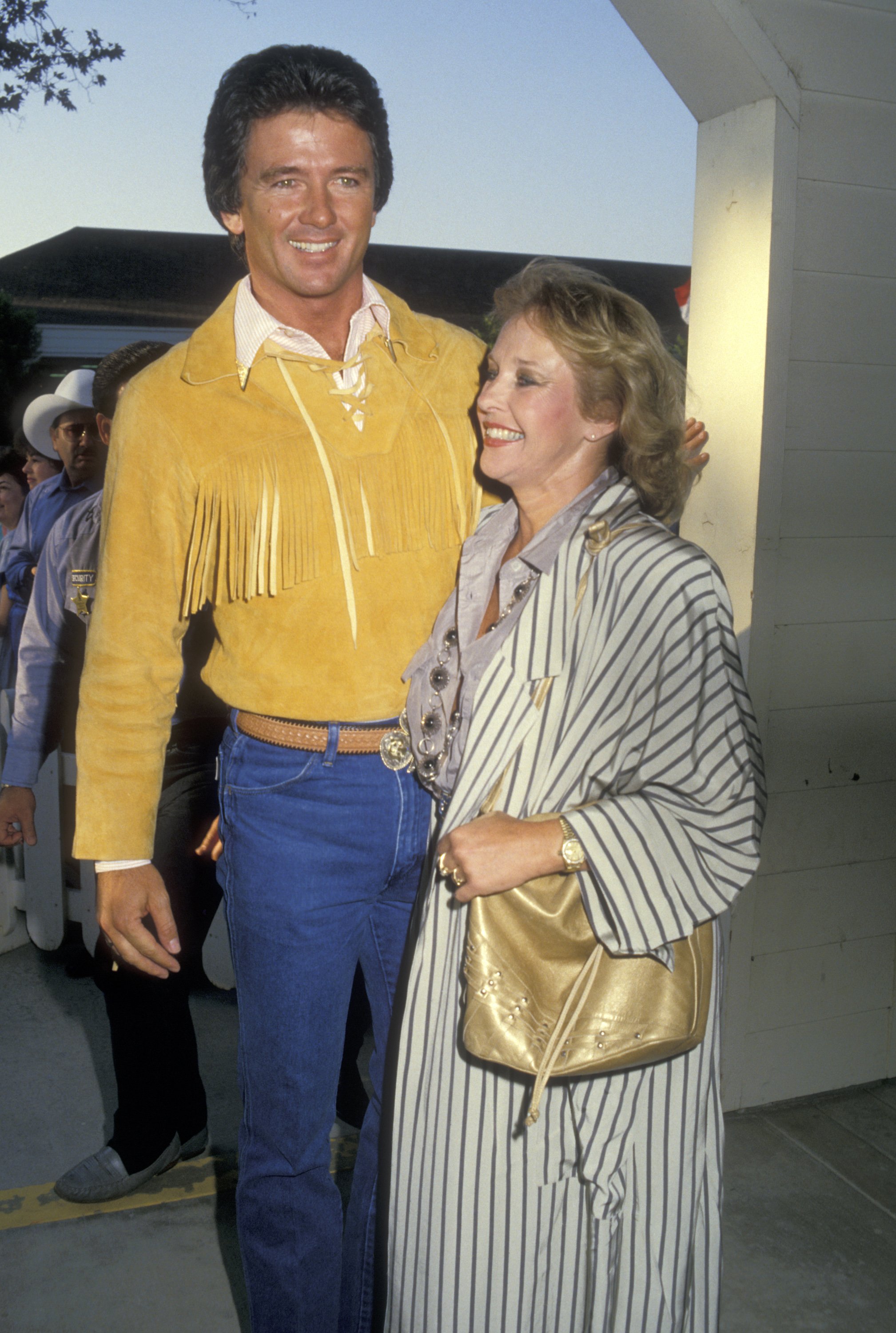 Patrick Duffy and wife Carlyn Rosser attend the Fifth Annual Golden Boot Awards on August 15, 1987 in Burbank, California. | Source: Getty Images