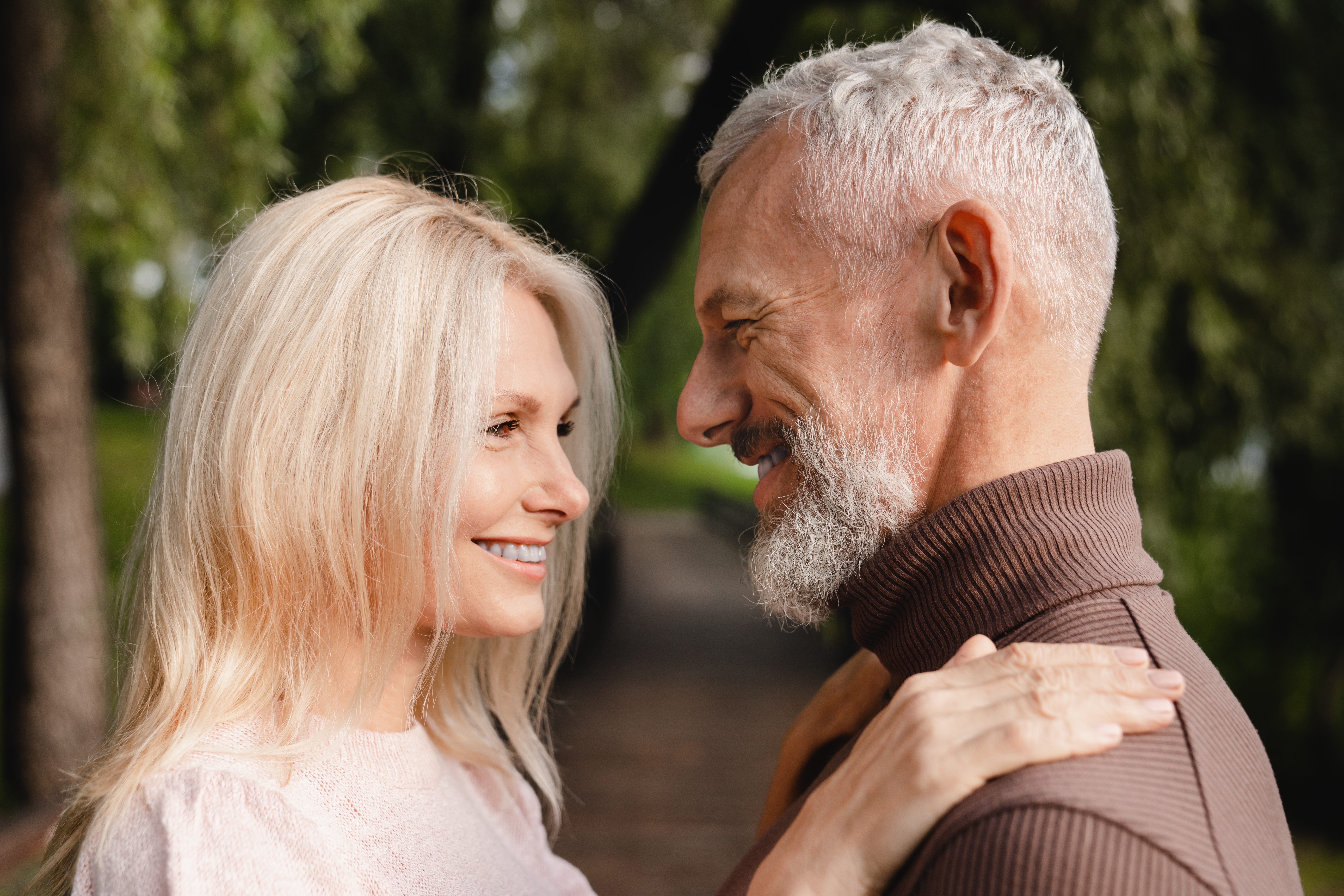 A middle-aged couple looking at each other with love | Source: Shutterstock