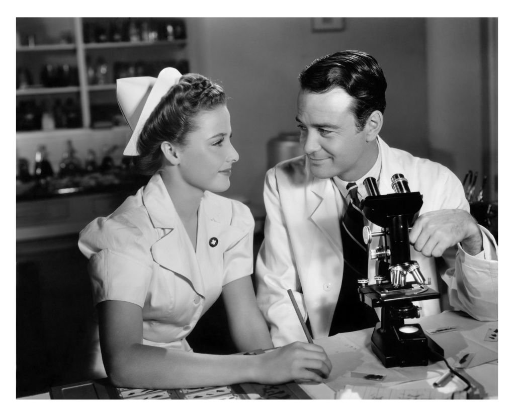 Laraine Day and Lew Ayres on "Dr Kildare's Crisis" in 1940 | Source: Getty Images