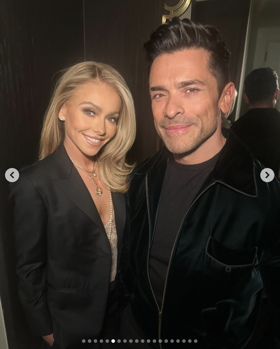 Kelly Ripa and Mark Consuelos are seen in matching black outfits, dated March 10, 2025 | Source: Instagram/kellyripa