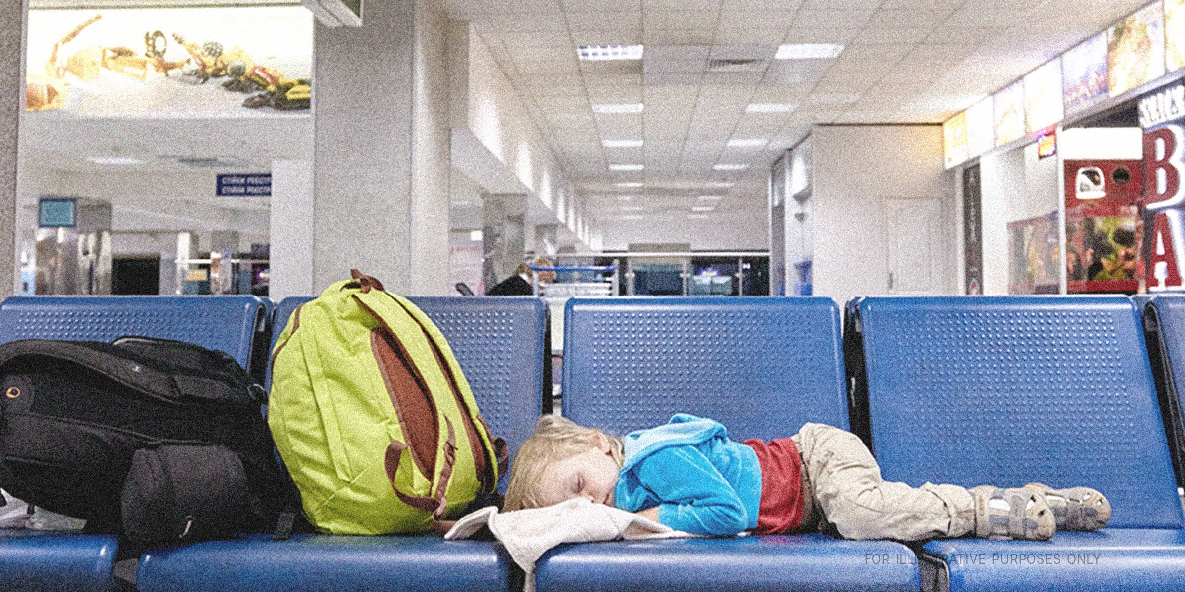 Little Boy Sleeping On Seats At an Airport. | Source: Shutterstock
