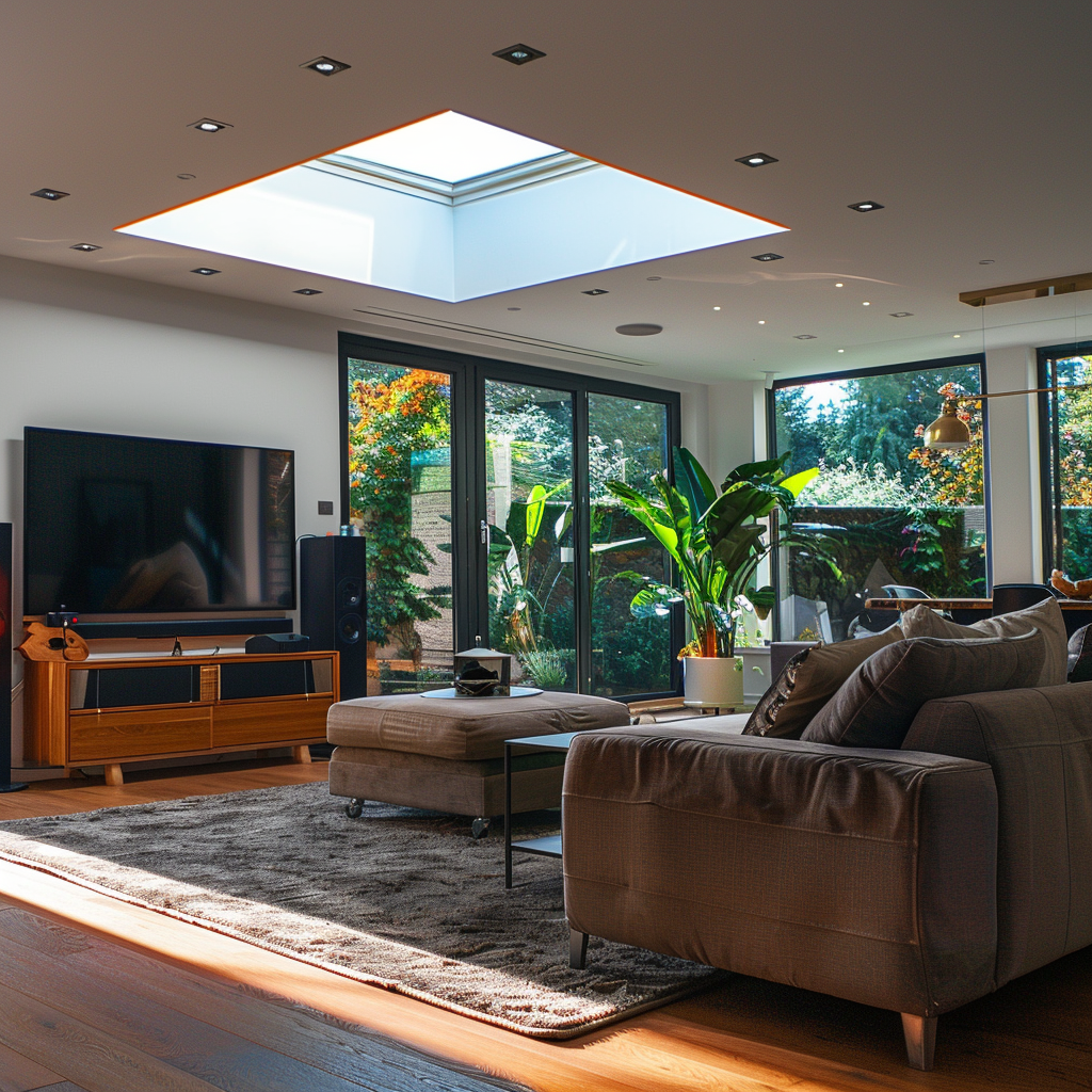 A living room with a smart home system | Source: Midjourney