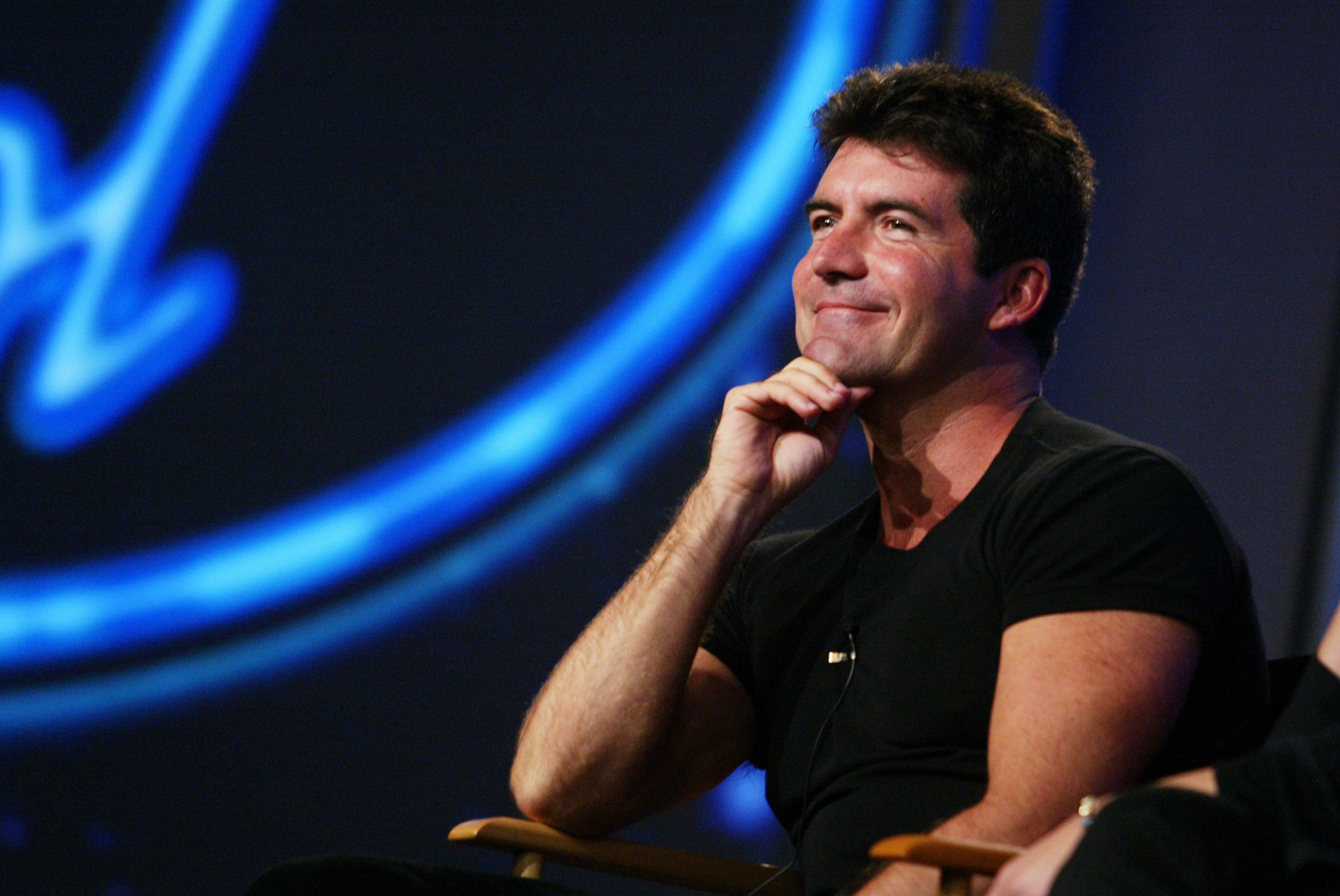 Simon Cowell on "American Idol" on July 22, 2002 | Source: Getty Images