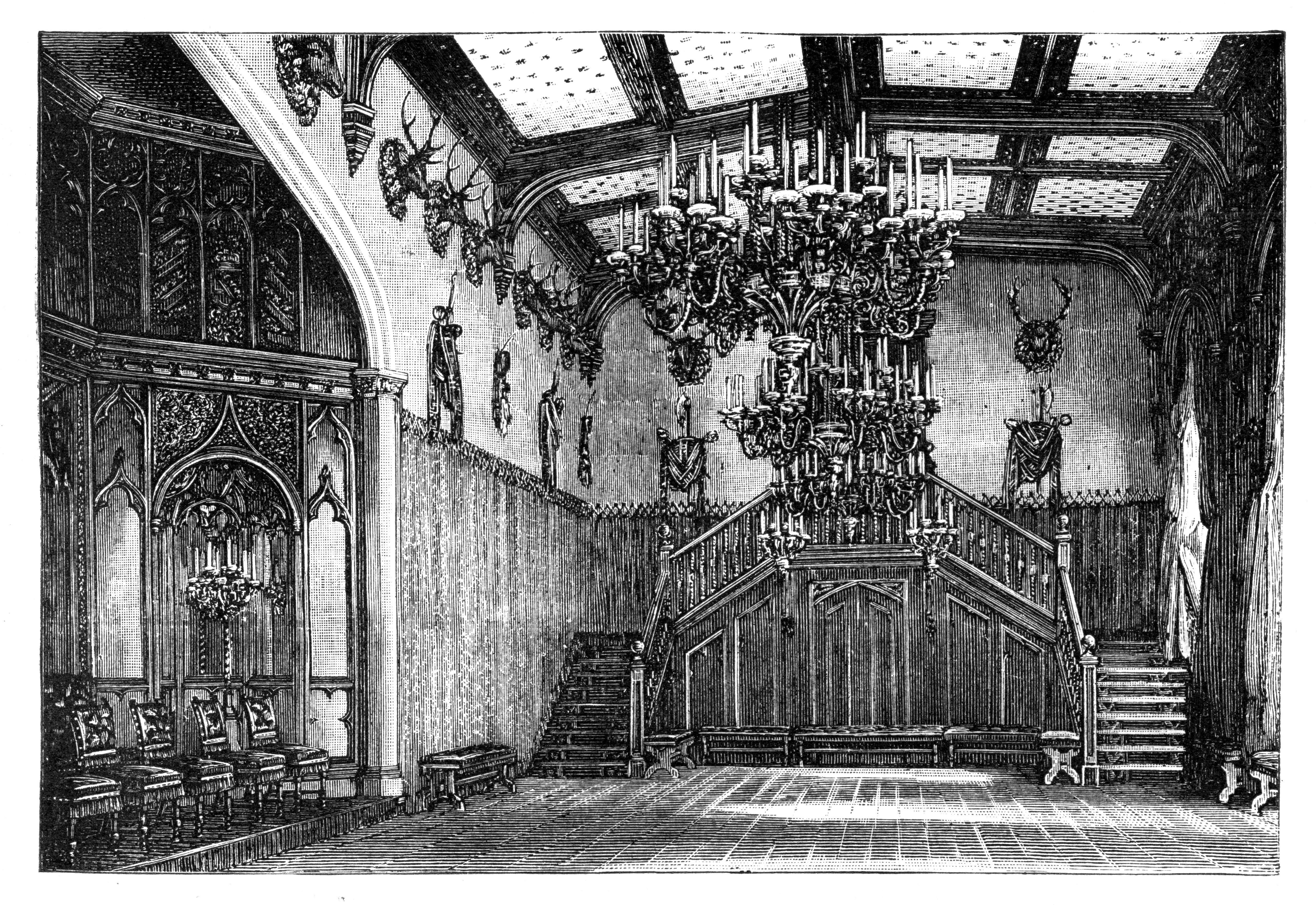 The Ballroom, Balmoral Castle, Scotland. Illustration from The Life & Times of Queen Victoria, by Robert Wilson, Vol III | Source: Getty Images