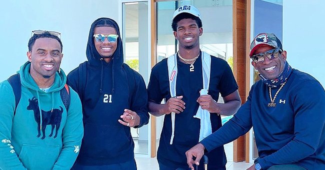 Deion Sanders & His 3 Sons Show Their Likeness to One Other While