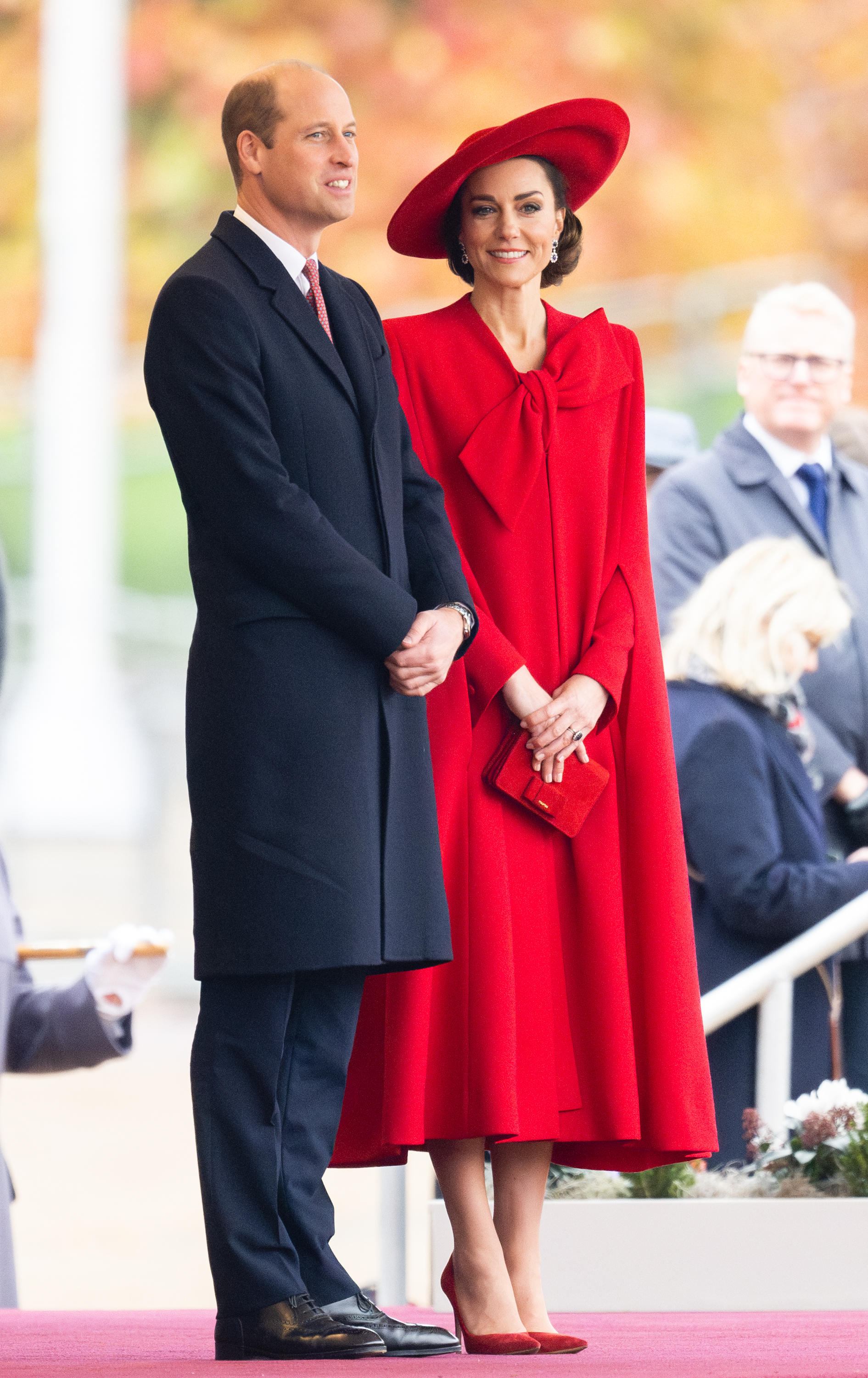 Prince William and Princess Kate attend a ceremonial welcome for The President and the First Lady of the Republic of Korea at Horse Guards Parade on November 21, 2023 in London, England | Source: Getty Images