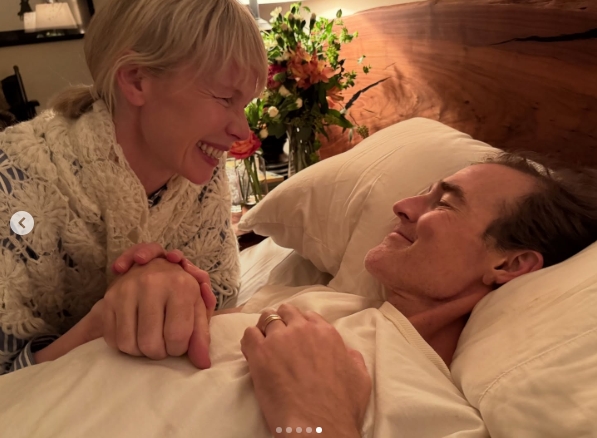 Erin Fetherston holds James Van Der Beek's hand in a tender bedside moment shared on February 12, 2026, as tributes poured in following his death. | Source: Instagram/erinfetherston