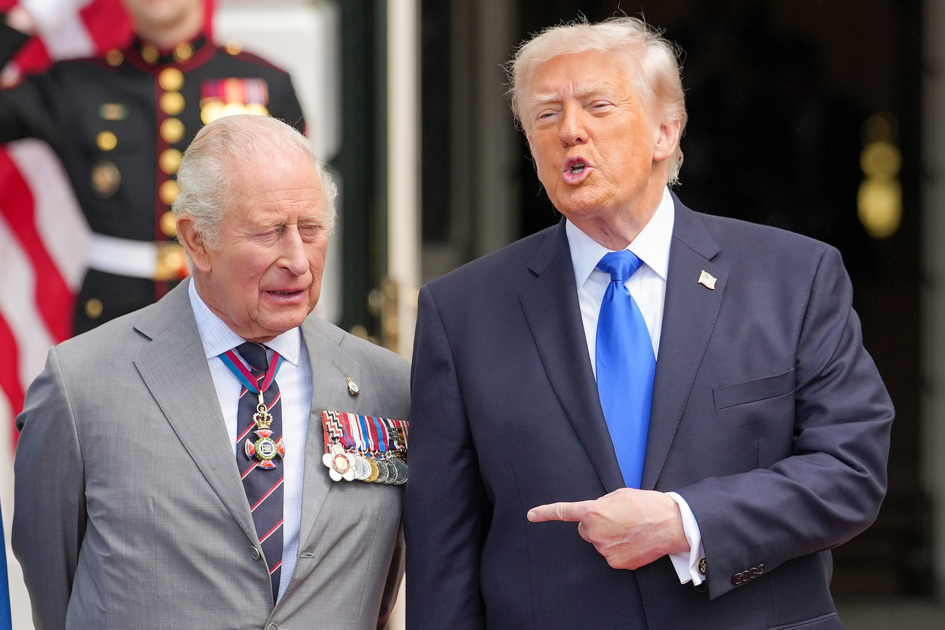 King Charles III and Donald Trump pose at a White House farewell ceremony on the final day of the state visit, in Washington, DC, on April 30, 2026. | Source: Getty Images