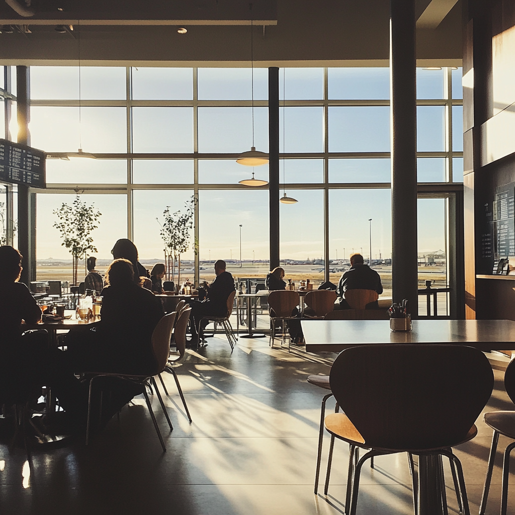 An airport café | Source: Midjourney