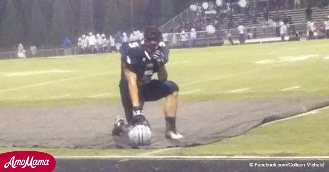 Football player praying for team mate's speedy recovery goes viral for his thoughtfulness