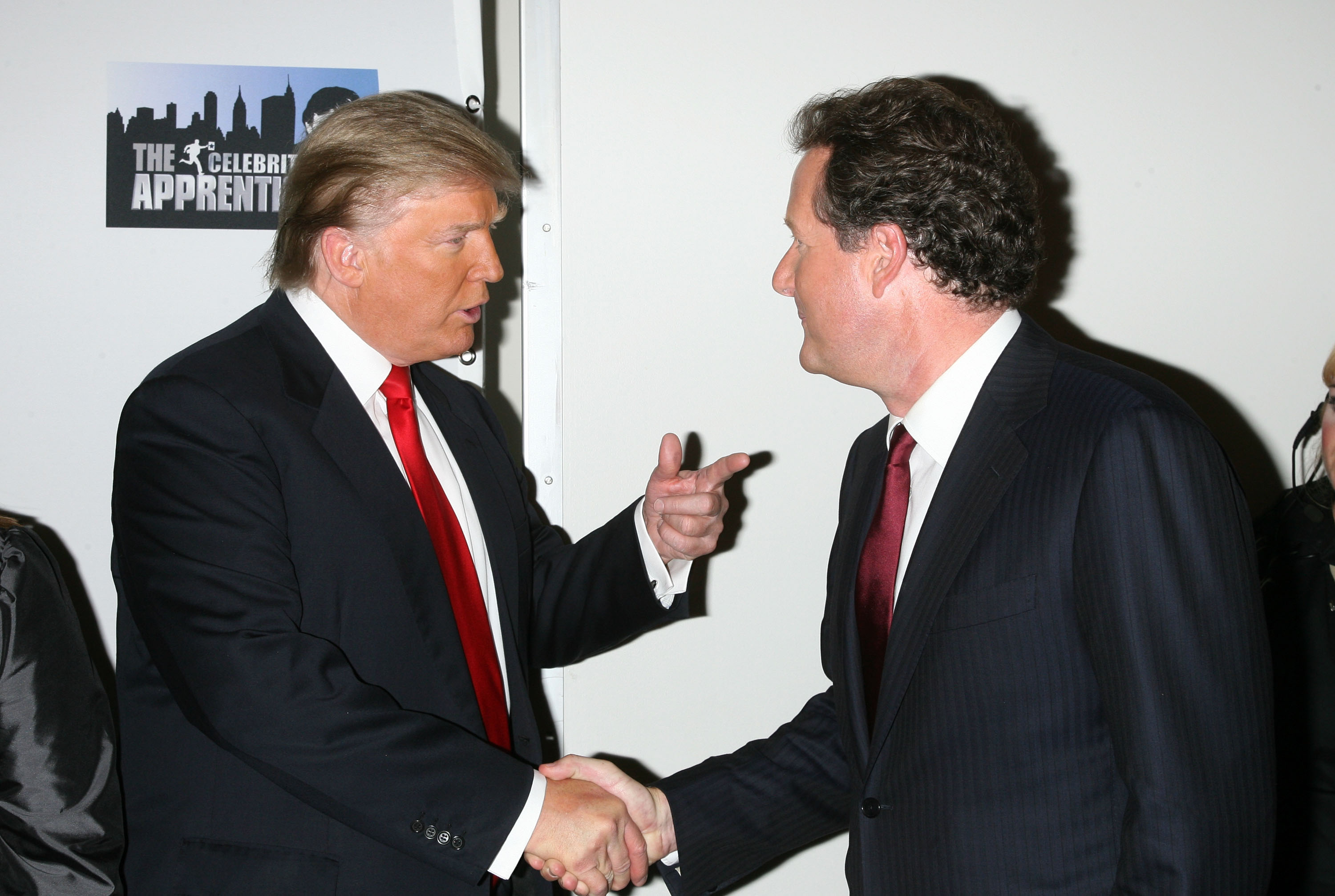 Donald Trump and Piers Morgan at "The Celebrity Apprentice" season finale on May 10, 2009, in New York. | Source: Getty Images