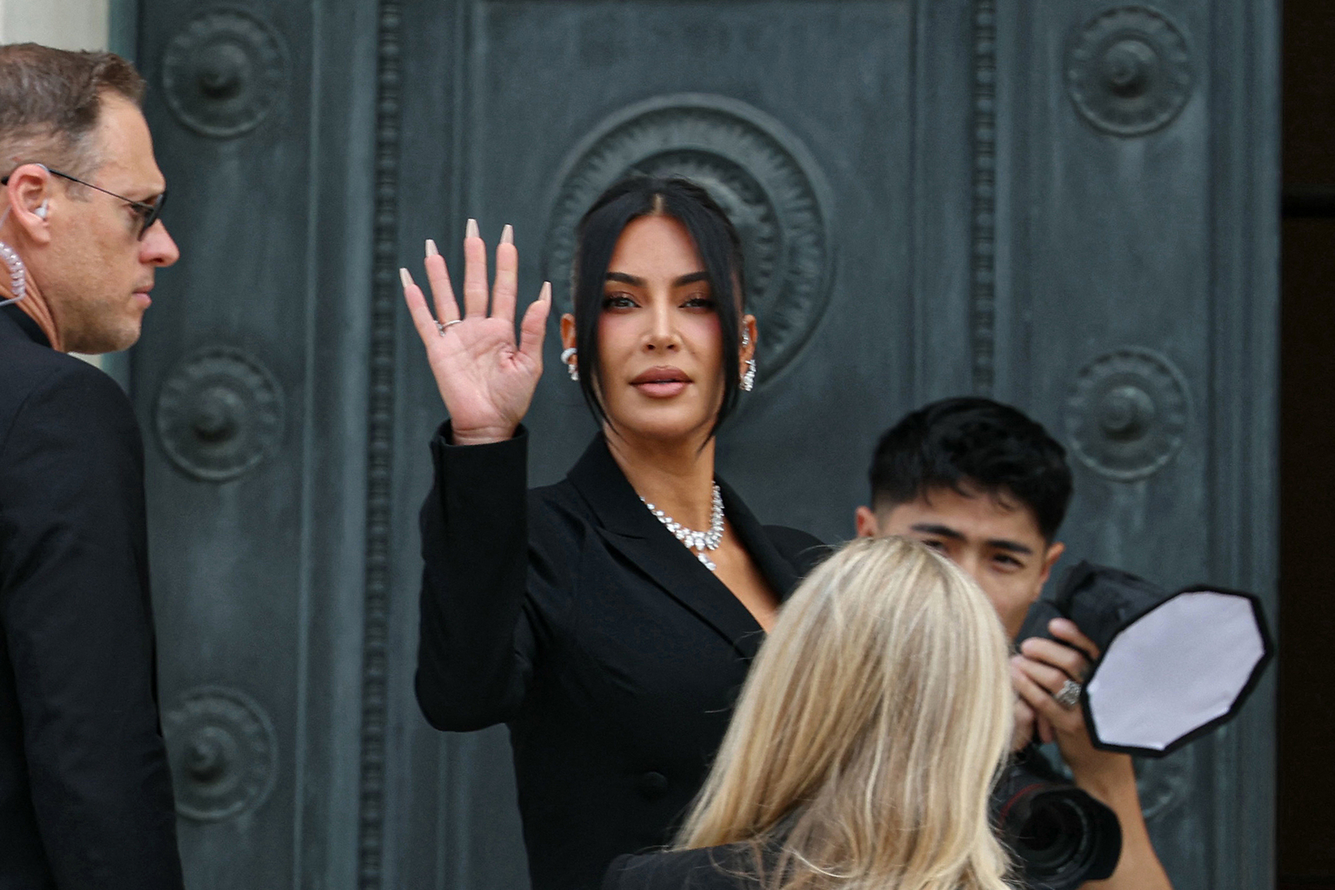 Kim Kardashian arrives at the Paris court on May 13, 2025 | Source: Getty Images