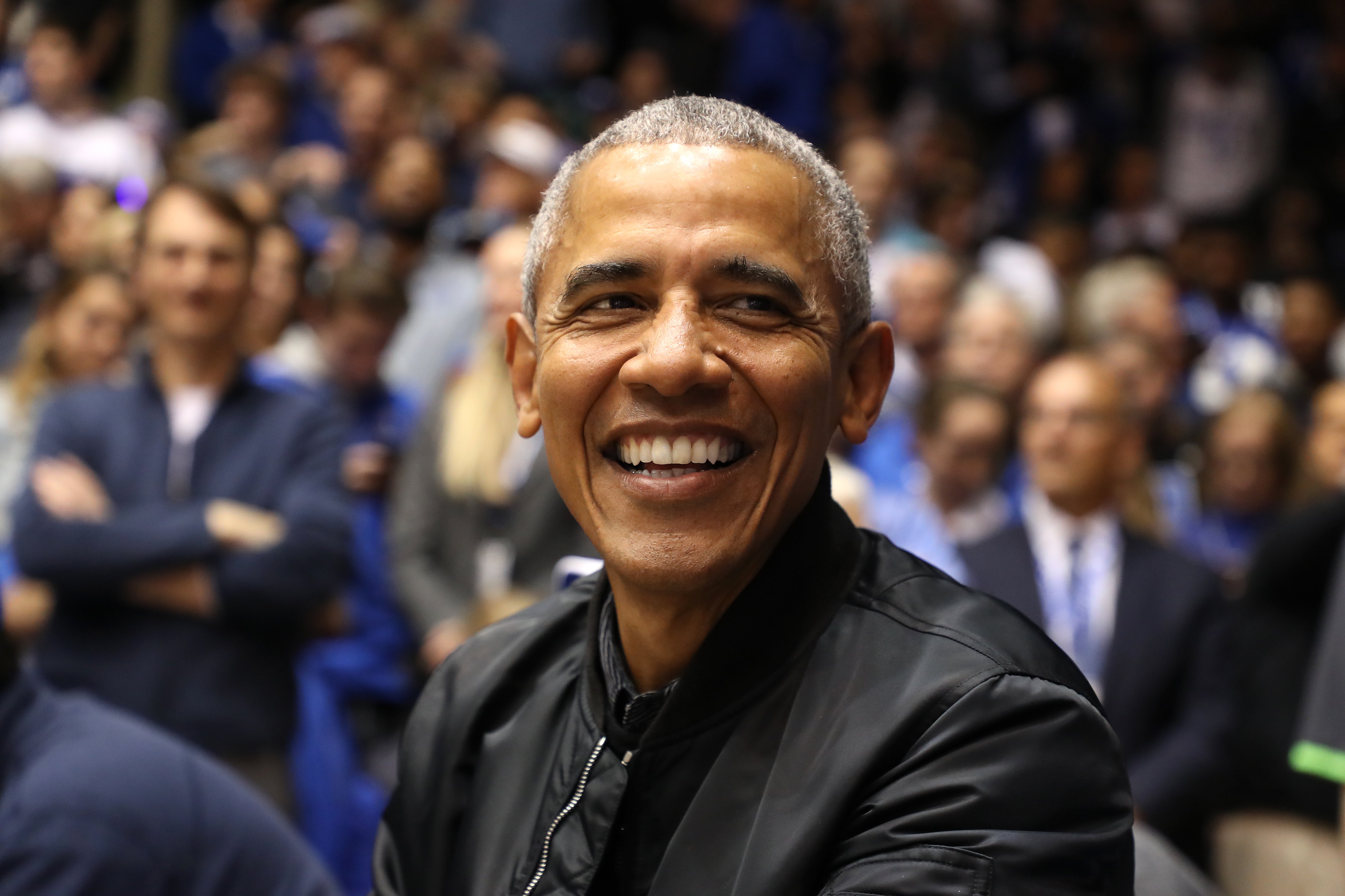 Barack Obama attends a basketball game on February 20, 2019, in Durham, North Carolina. | Source: Getty Images.