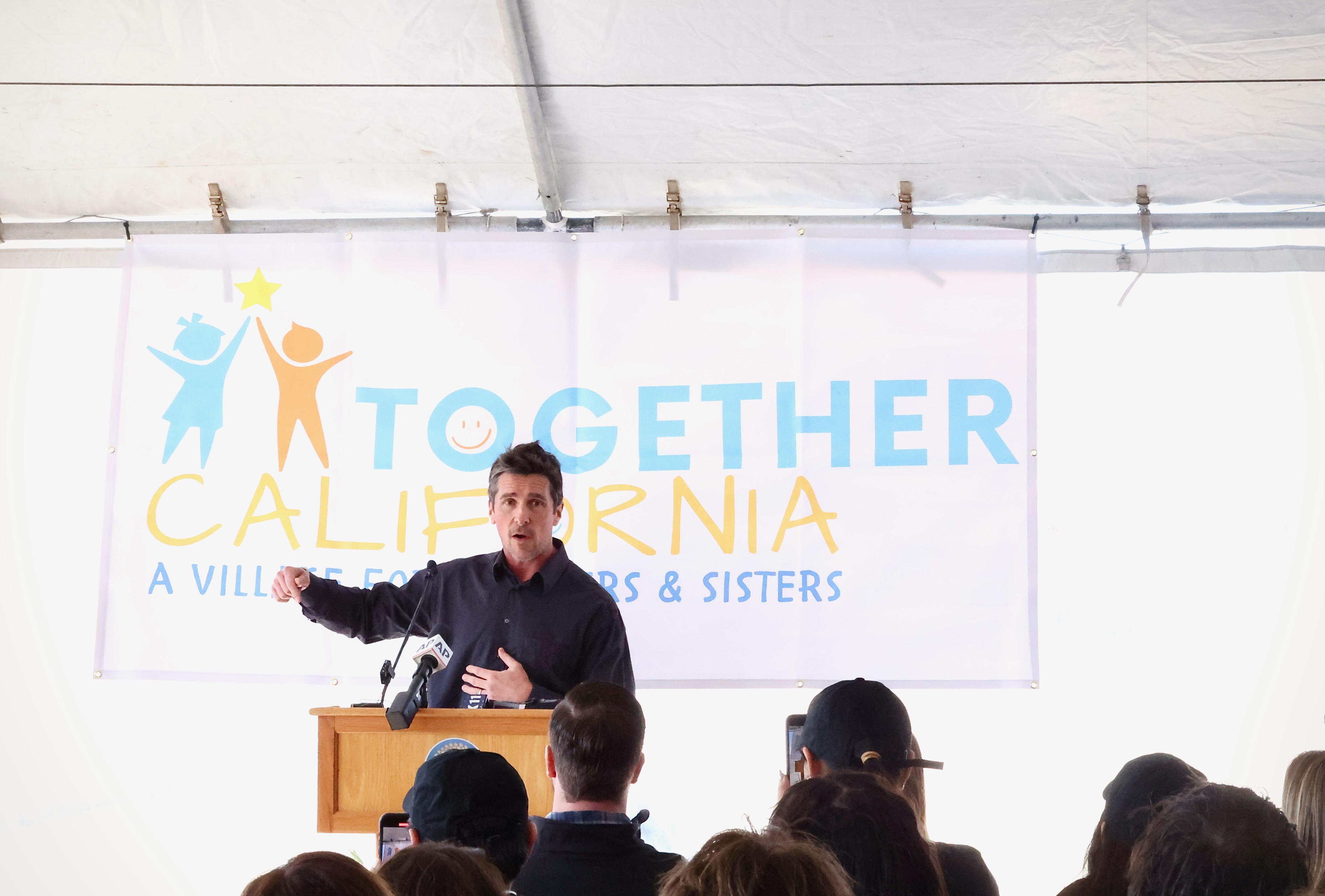 Christian Bale at Together California's Foster Care Center Ground Breaking event on February 7, 2024, in Palmdale. | Source: Getty Images