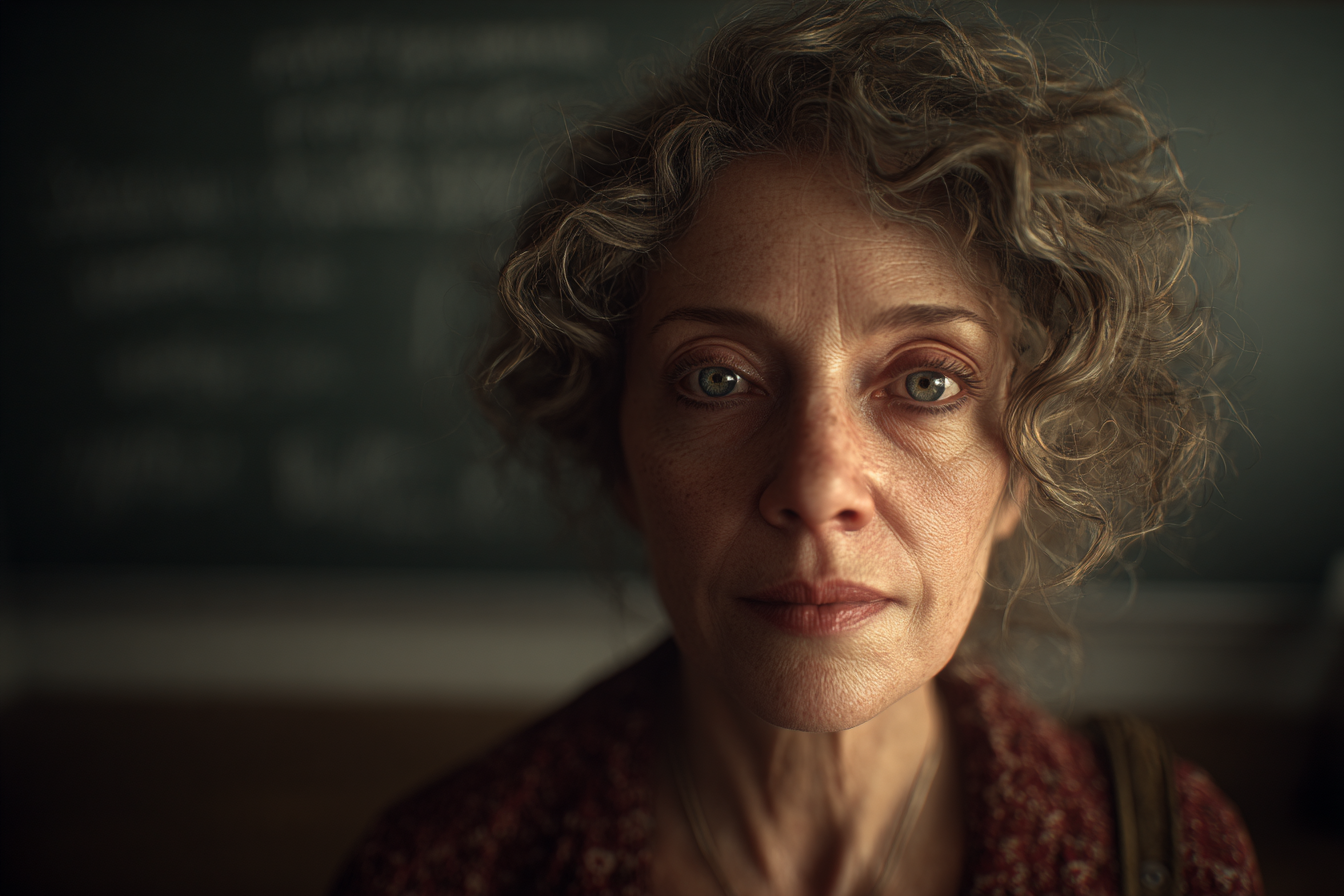 A woman standing in a classroom | Source: Midjourney