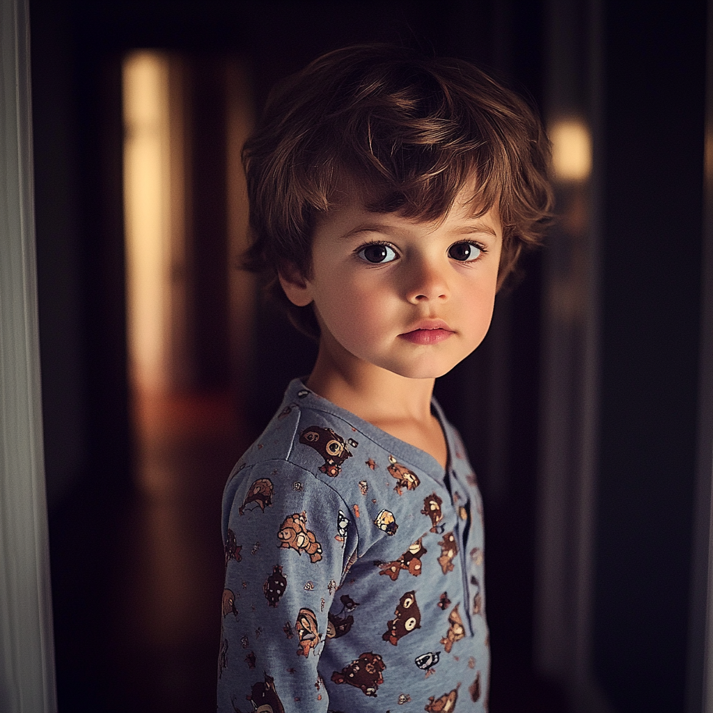 A little boy in a hallway | Source: Midjourney