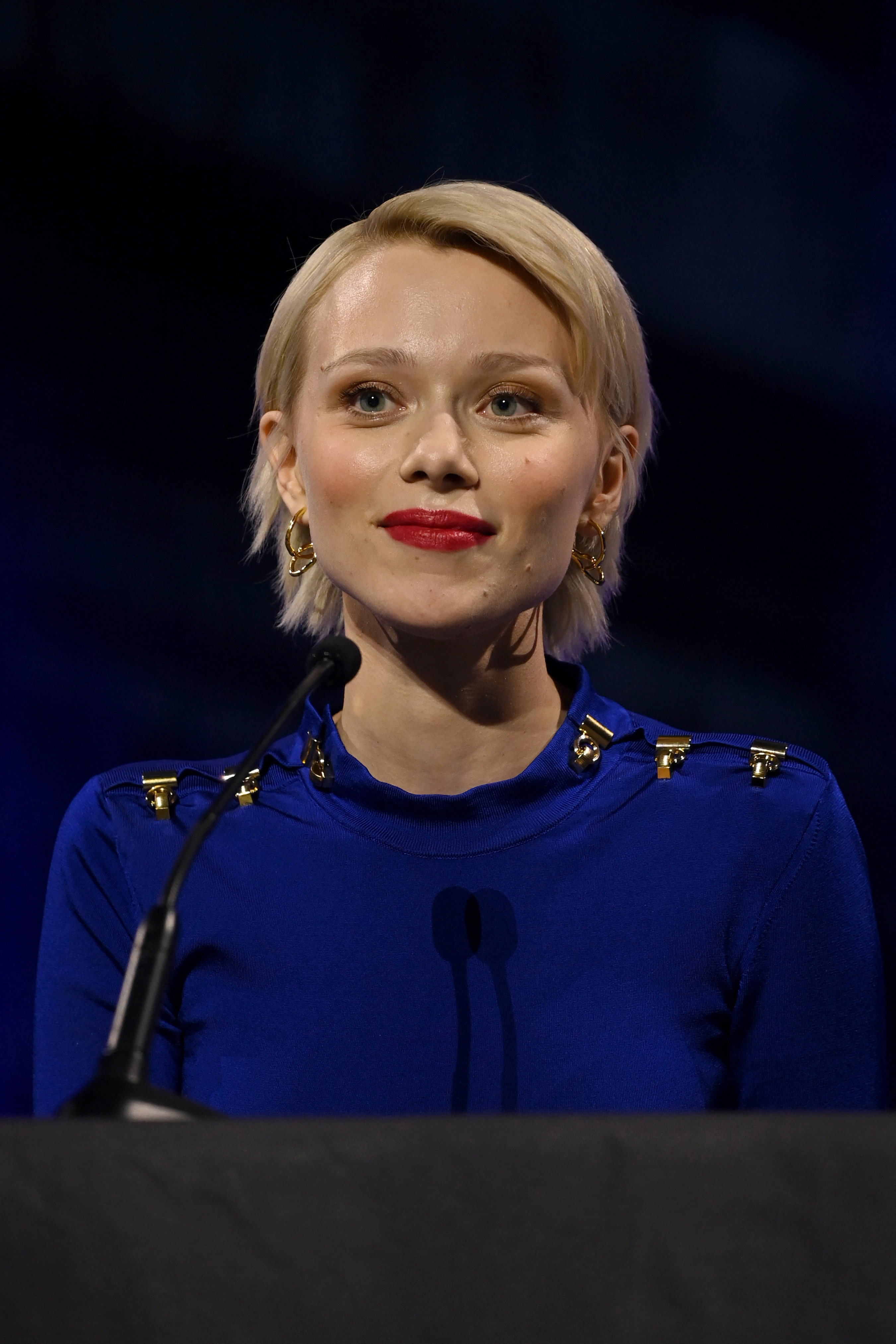 Ivanna Sakhno during the "Ahsoka" panel at the Star Wars Celebration on April 8, 2023, in London, England. | Source: Getty Images