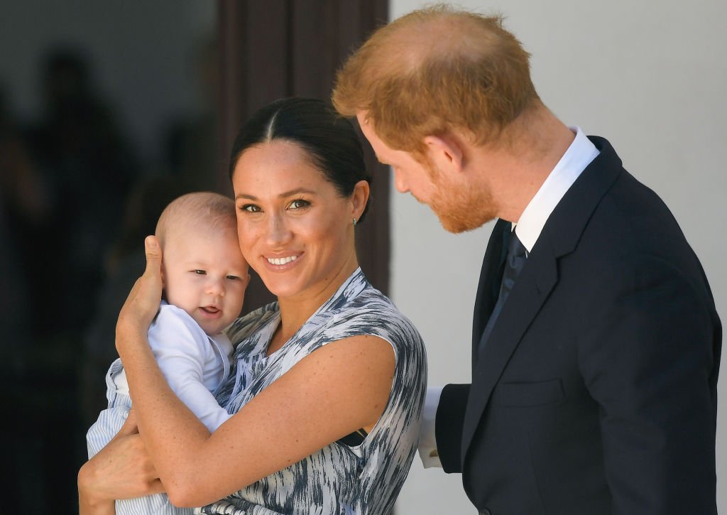 Prince Harry, Duke of Sussex, Meghan, Duchess of Sussex and their baby son Archie Mountbatten-Windsor meet Archbishop Desmond Tutu and his daughter Thandeka Tutu-Gxashe at the Desmond & Leah Tutu Legacy Foundation during their royal tour of South Africa in Cape Town, South Africa | Photo: Getty Images