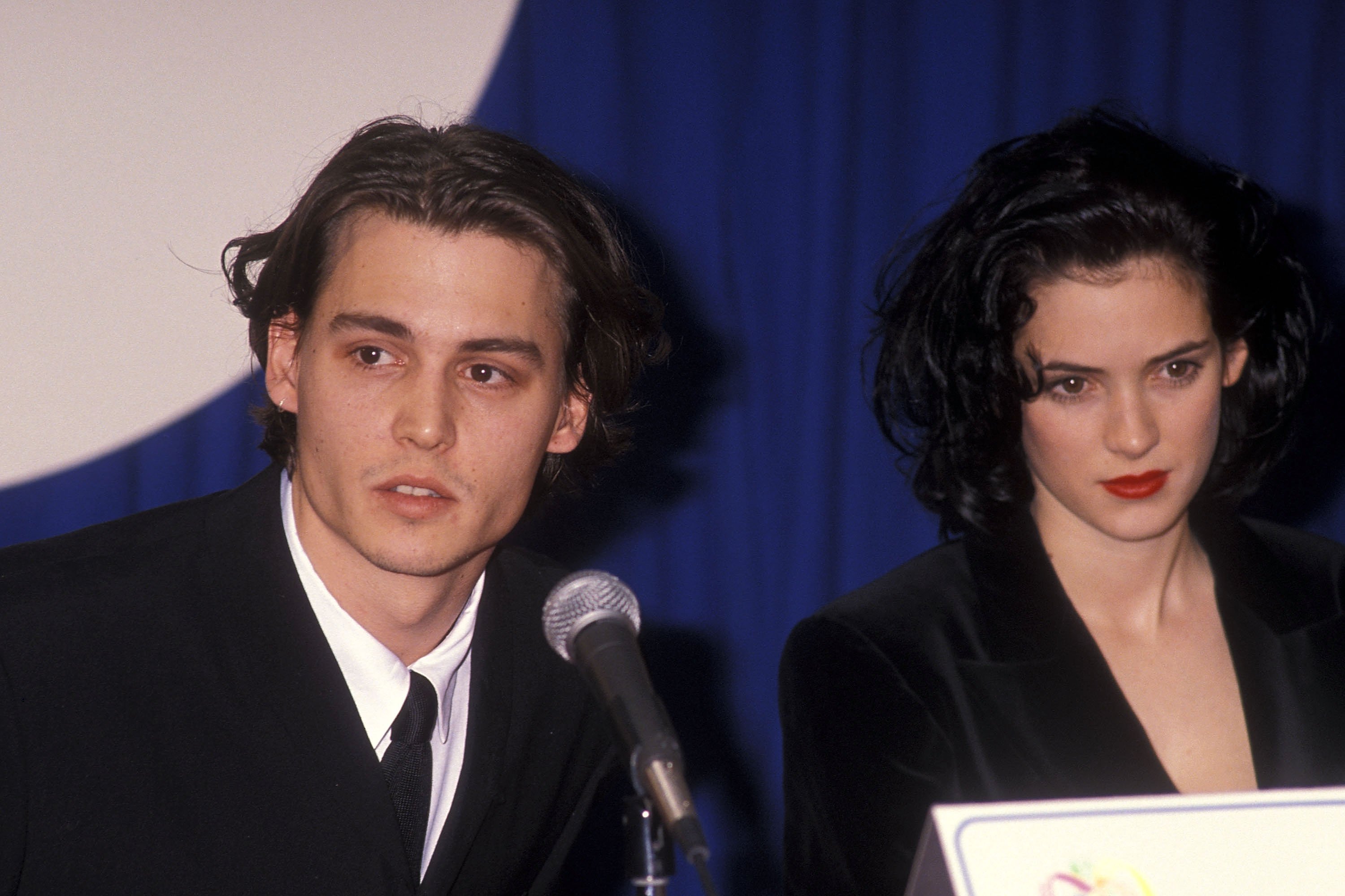 Johnny Depp and Winona Ryder at the NATO/ShoWest Convention on February 8, 1990, in Las Vegas, Nevada. | Source: Ron Galella, Ltd./Ron Galella Collection/Getty Images