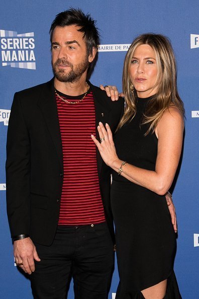 Justin Theroux and Jennifer Aniston at Le Grand Rex on April 13, 2017 in Paris, France. | Photo: Getty Images