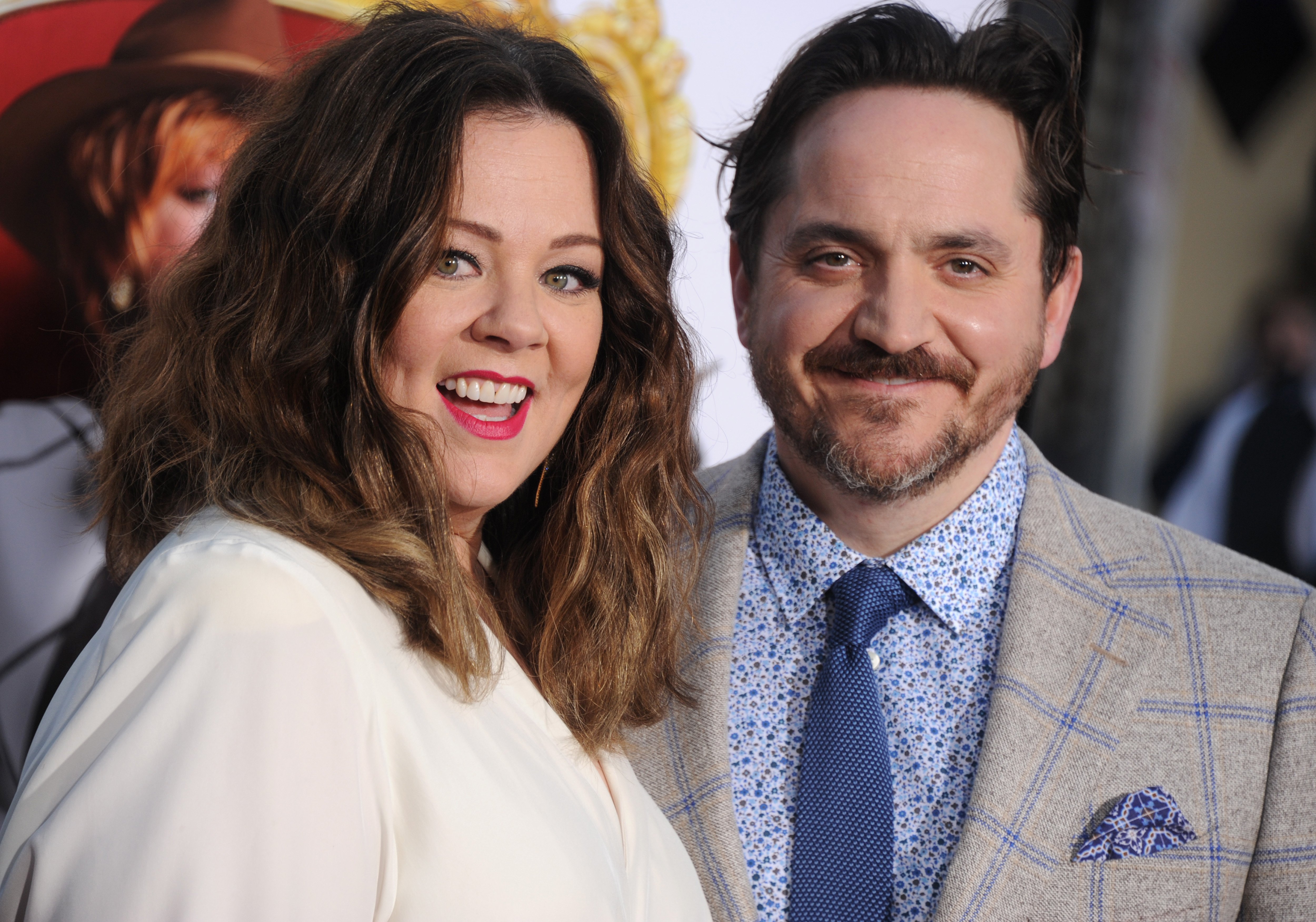 Melissa McCarthy and spouse Ben Falcone arrive at the premiere of "The Boss" at Regency Village Theatre on March 28, 2016 in Westwood, California. / Source: Getty Images