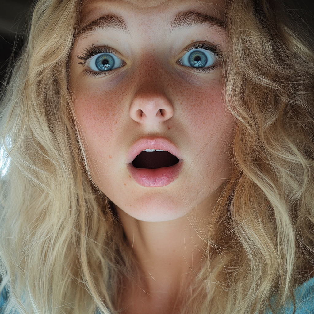 A shocked teenage girl | Source: Midjourney