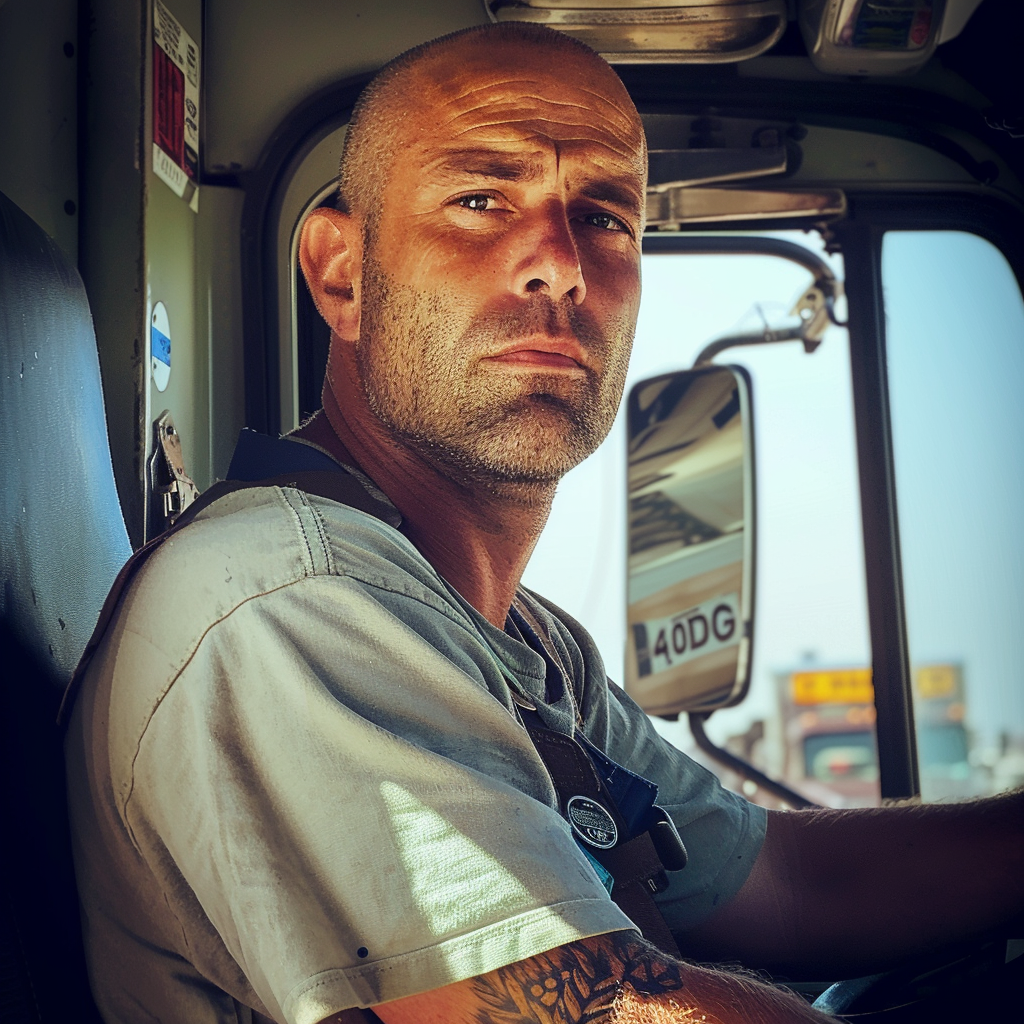 A man sitting in a truck | Source: Midjourney