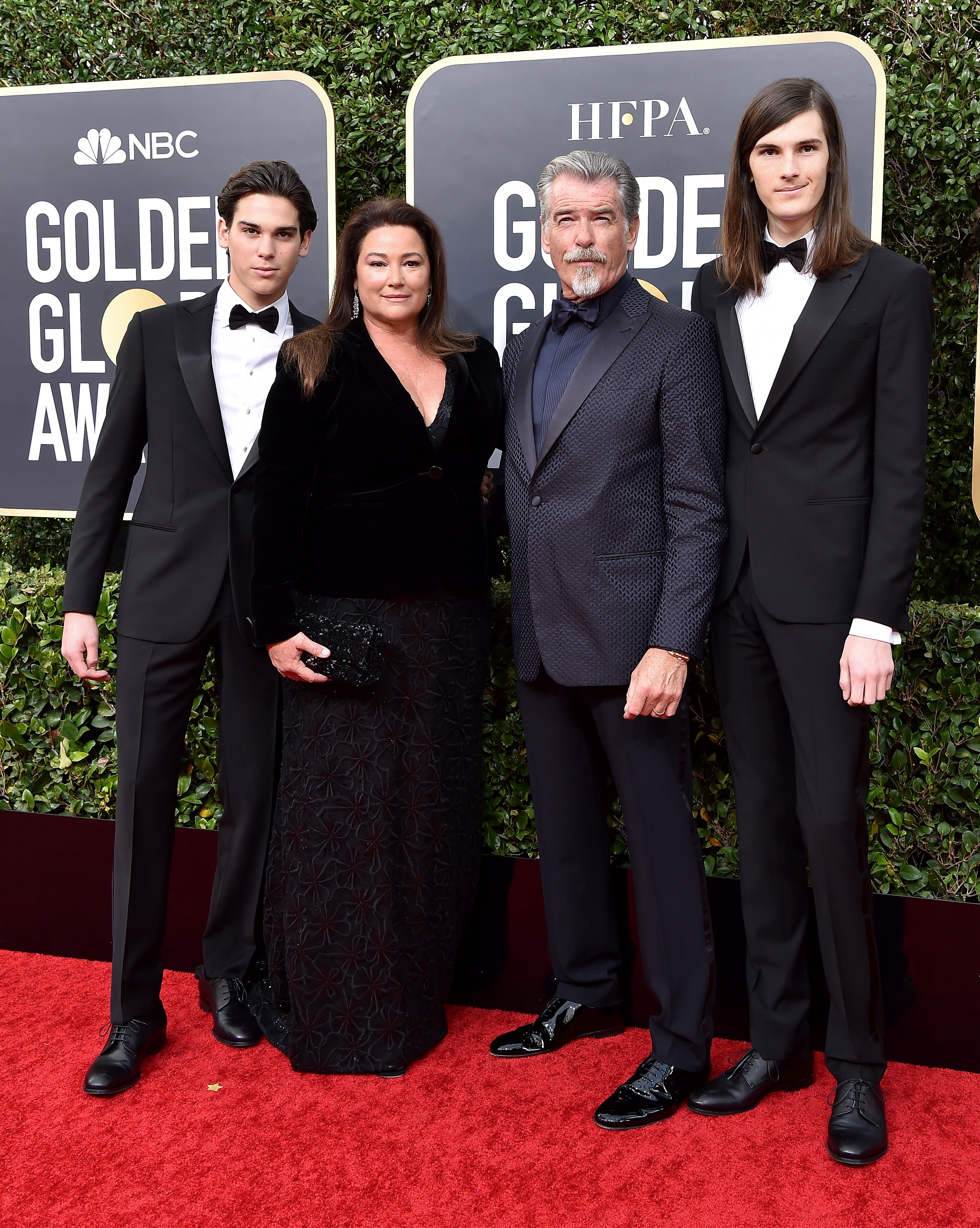 Paris Brosnan, Keely Shaye Smith, Pierce Brosnan and Dylan Brosnan attend the 77th Annual Golden Globe Awards at The Beverly Hilton Hotel on January 05, 2020 in Beverly Hills, California | Source: Getty Images