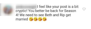 Fan's comment under a picture shared by Kelly Reilly on her Instagram page | Photo: Instagram/@mzkellyreilly