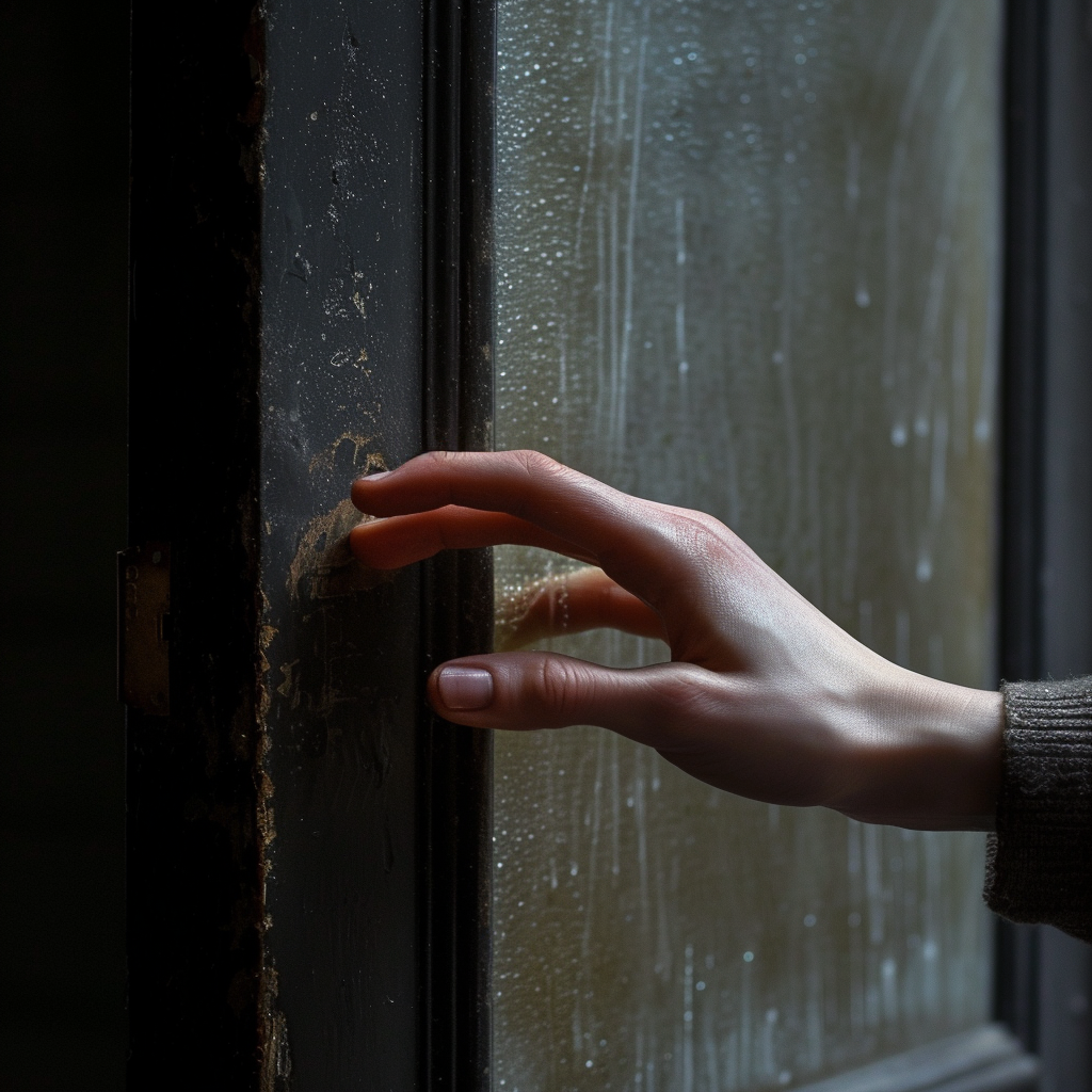 A woman's hand on a door | Source: Midjourney