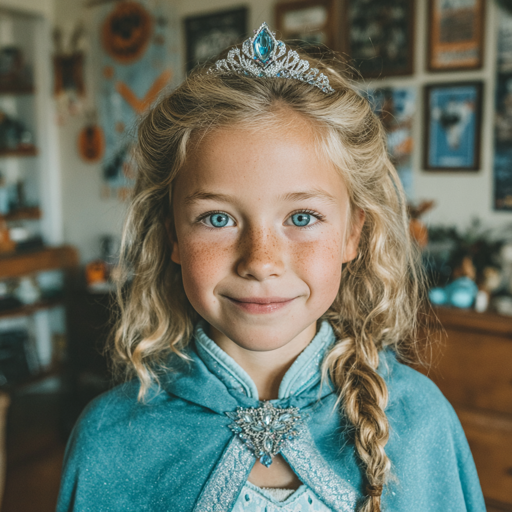 A girl dressed as Elsa from 'Frozen' | Source: Midjourney