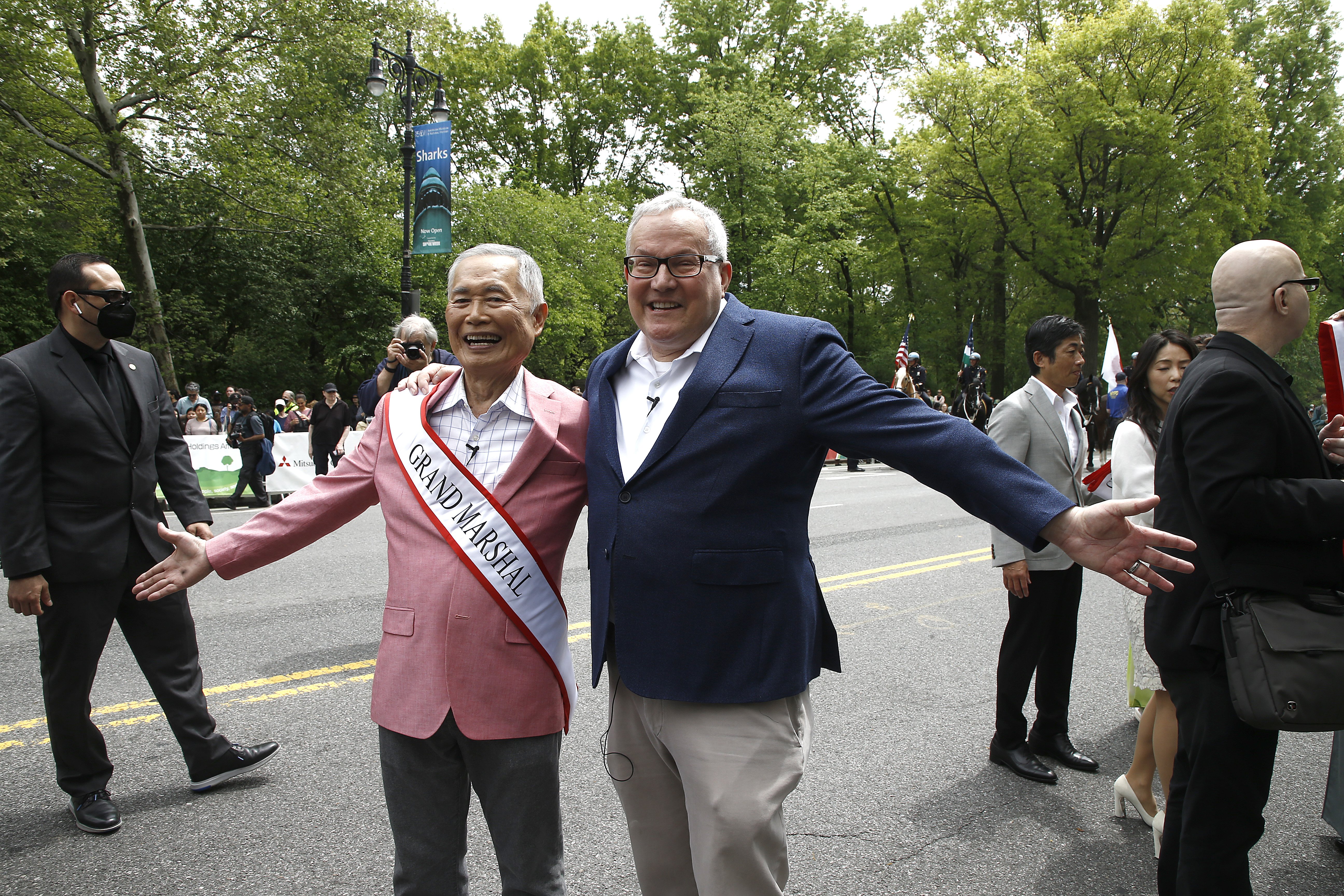 George Takei and Brad Altman at the Inaugural Japan Parade in New York on May 14, 2022 | Source: Getty Images