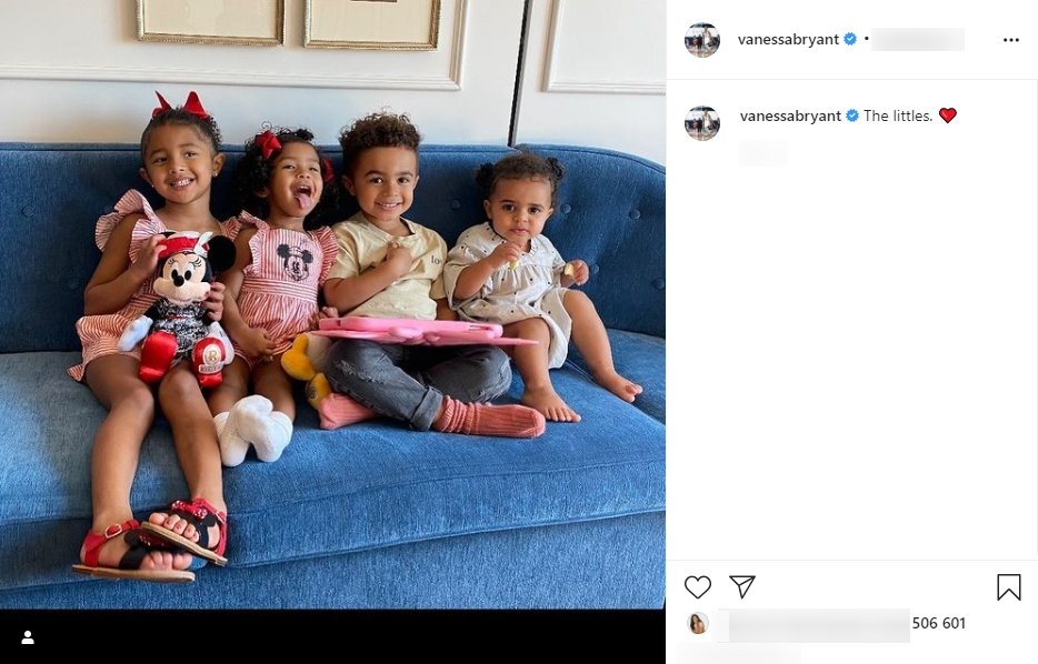 A photo of Capri and Bianka Bryant with their friends seated on a couch. | Photo: Instagram/Vanessabryant