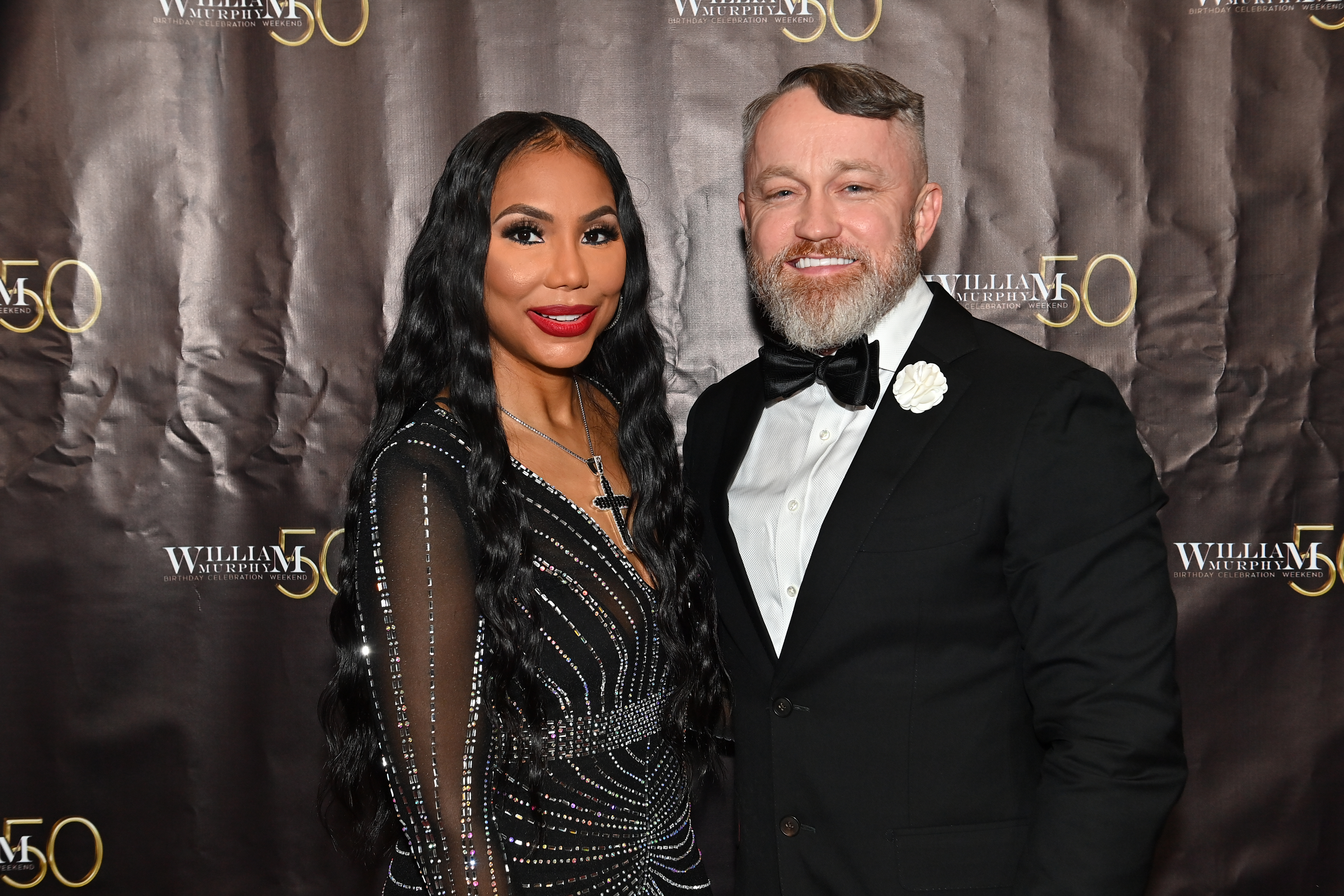 Tamar Braxton and Jeremy "JR" Robinson at Bishop William Murphy's 50th birthday celebration in Austell, Georgia on August 4, 2023 | Source: Getty Images