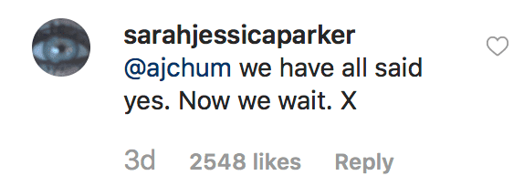 Sarah Jessica Parker responds to a fan after announcement about "Hocus Pocus 2" being in the works | Source: instagram.com/sarahjessicaparker