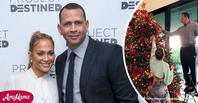 Jennifer Lopez compartió una dulce foto de su familia decorando su hermoso árbol de Navidad