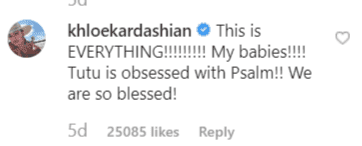 Khloe's comment on Kim's post | Instagram: @kimkardashian