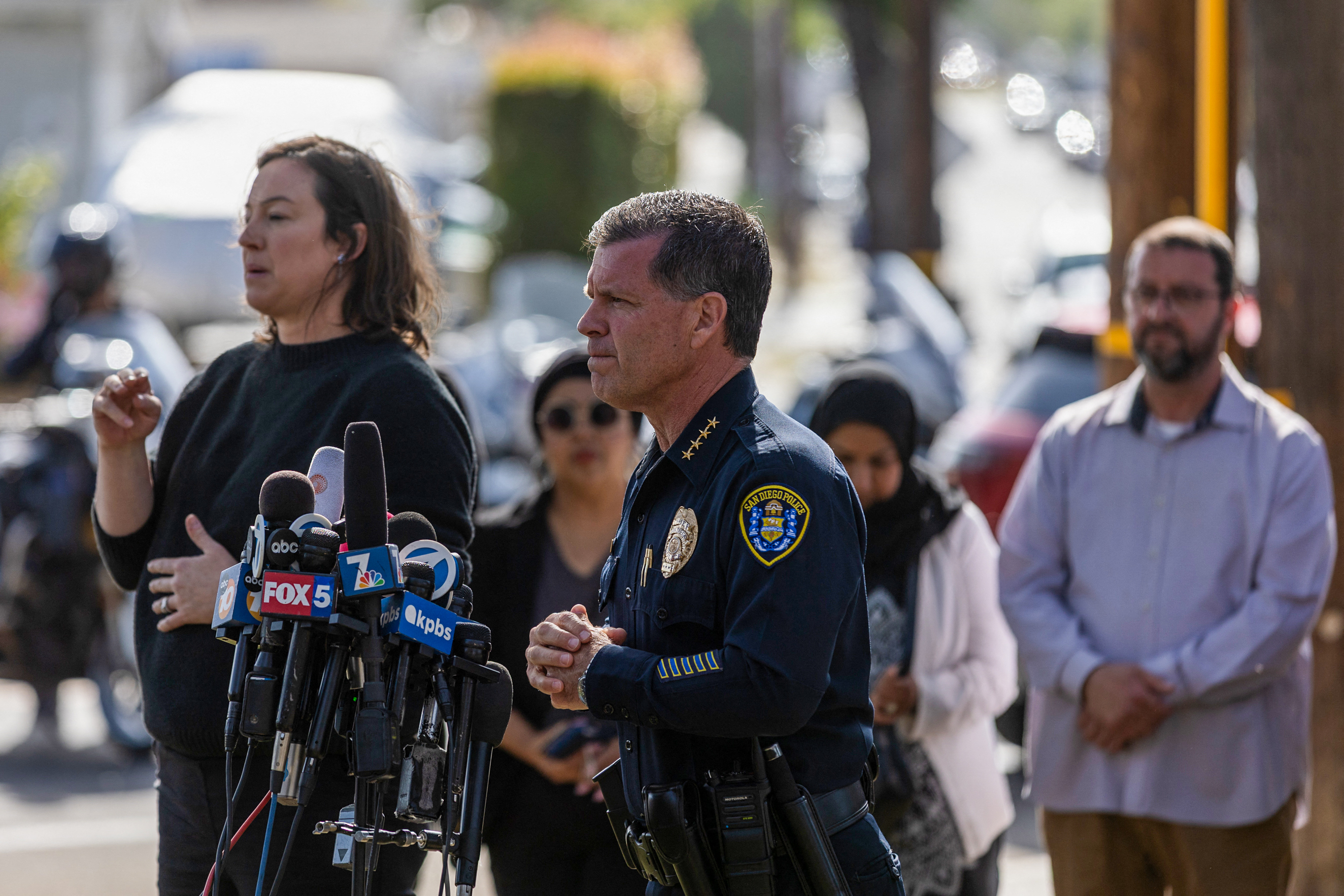 San Diego Police Chief Scott Wahl speaks at a press conference following a shooting at the Islamic Center of San Diego in southern California, on May 18, 2026 | Source: Getty Images