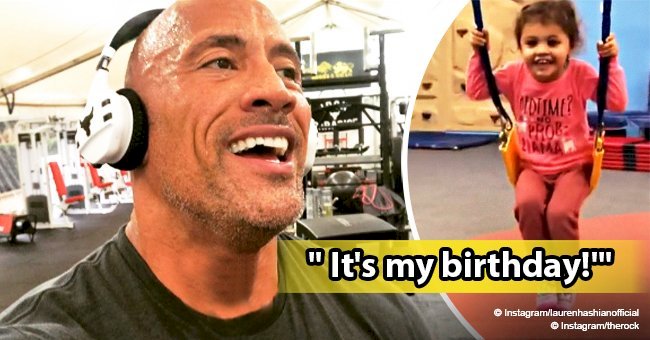 Dwayne Johnson's daughter melts hearts as she plays on swing on her 3rd birthday