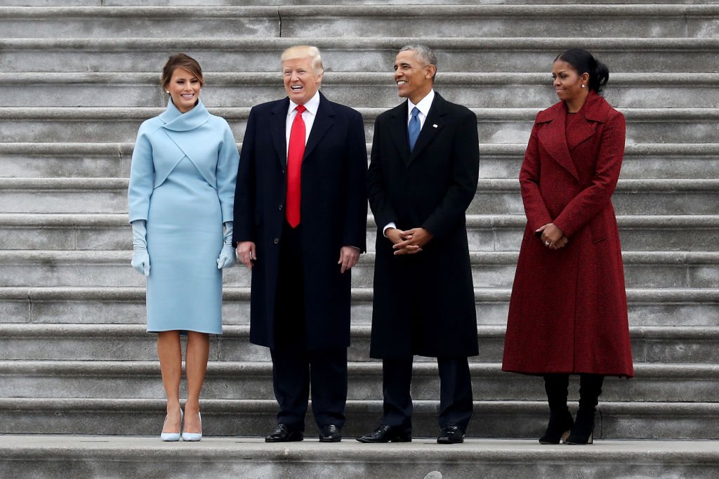 Melania Trump. Donald Trump, Barack Obama y Michelle Obama el 20 de enero de 2017. | Foto: Getty Images